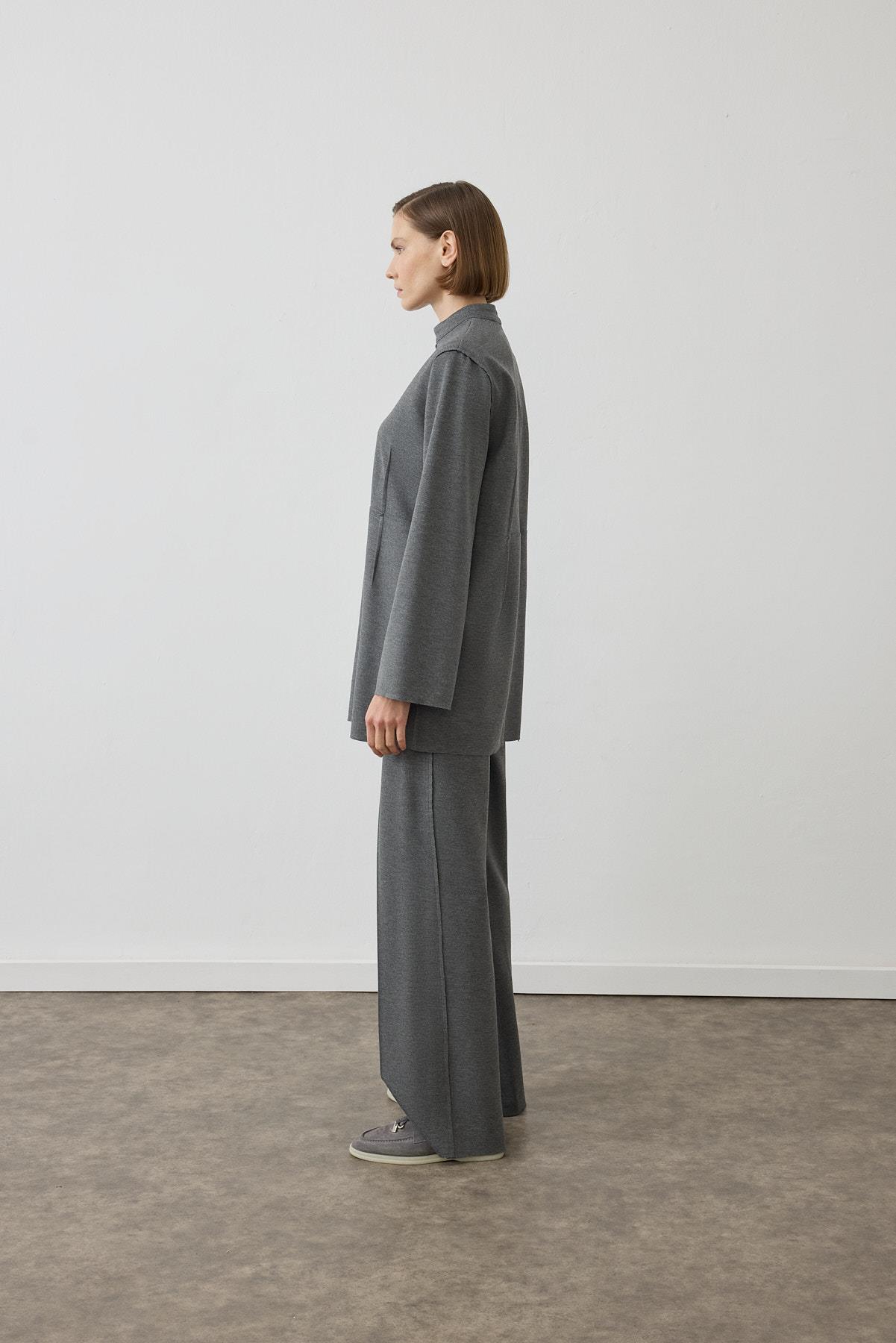 NORA STITCH DETAIL KNIT SET ANTHRACITE