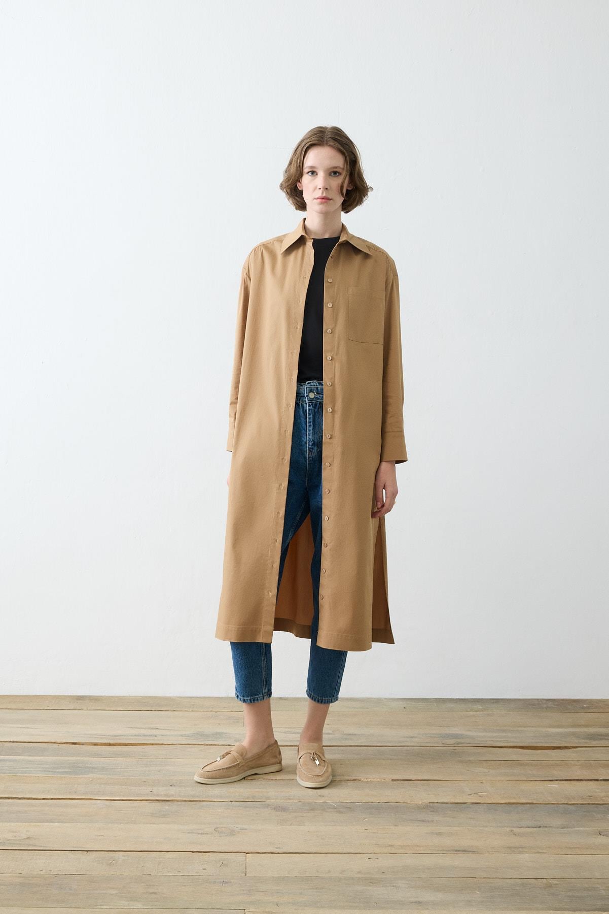 NOVA LONG SHIRT CAMEL