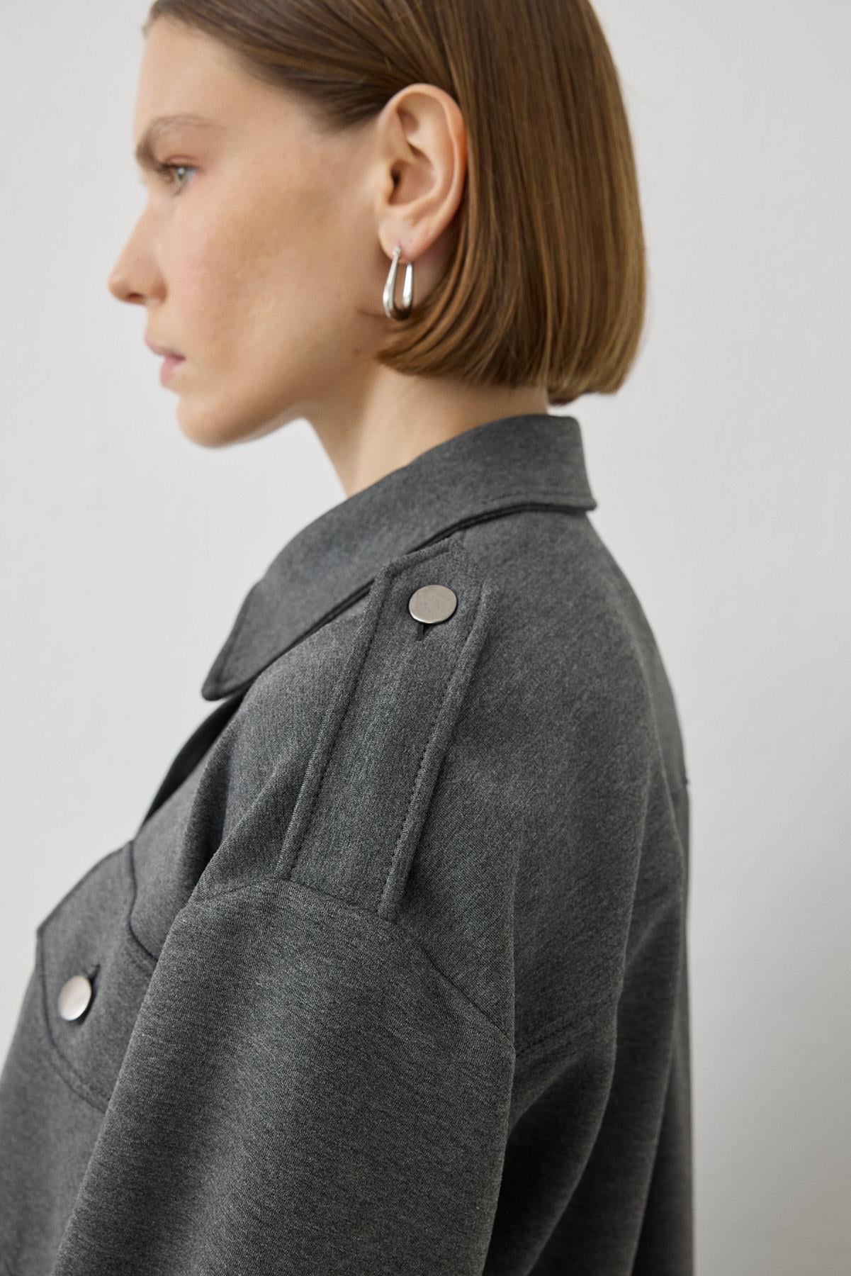 OLIVE CEPLİ ÖRME TAKIM ANTRASİT