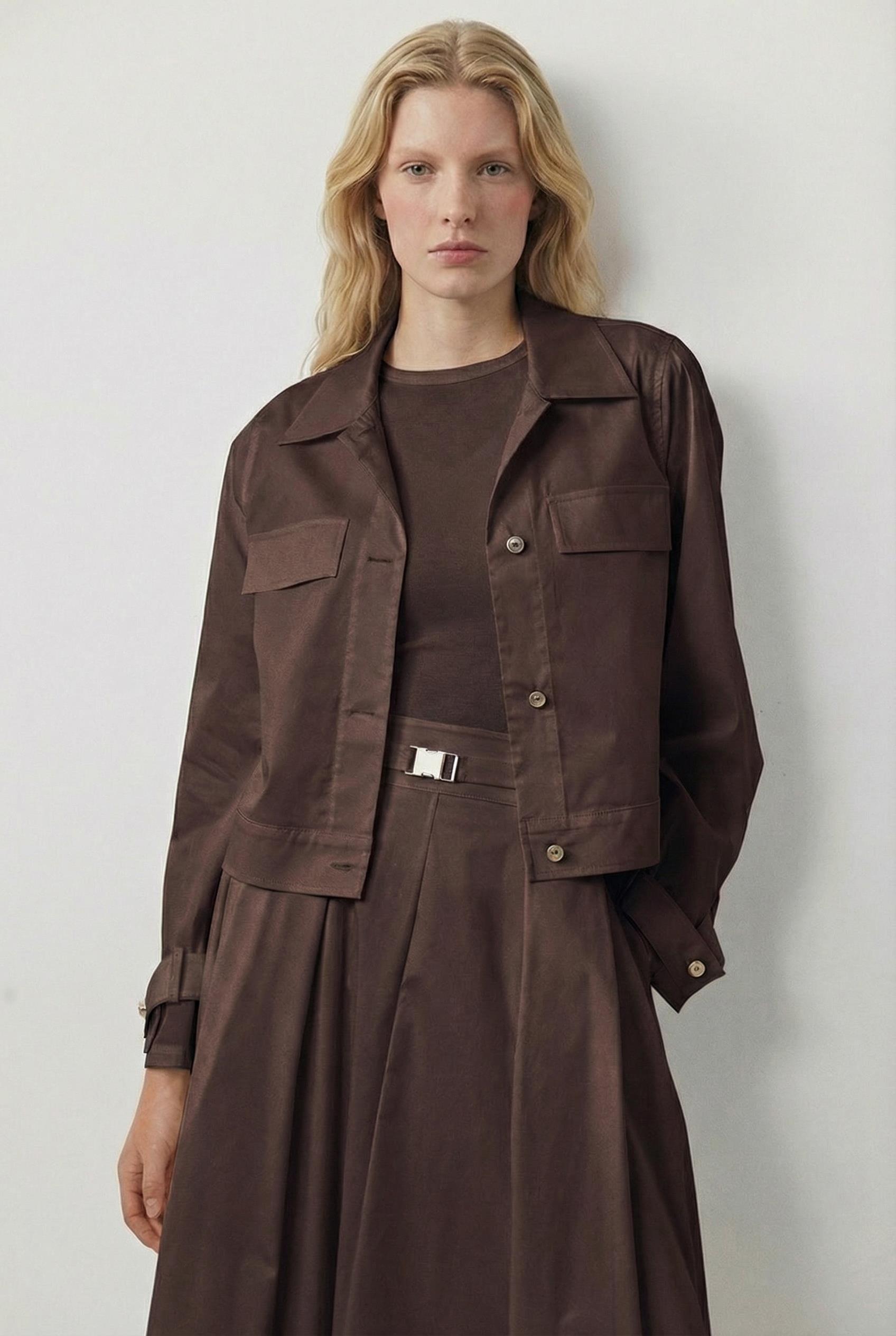 PARİS KOTON CEKET KAHVE