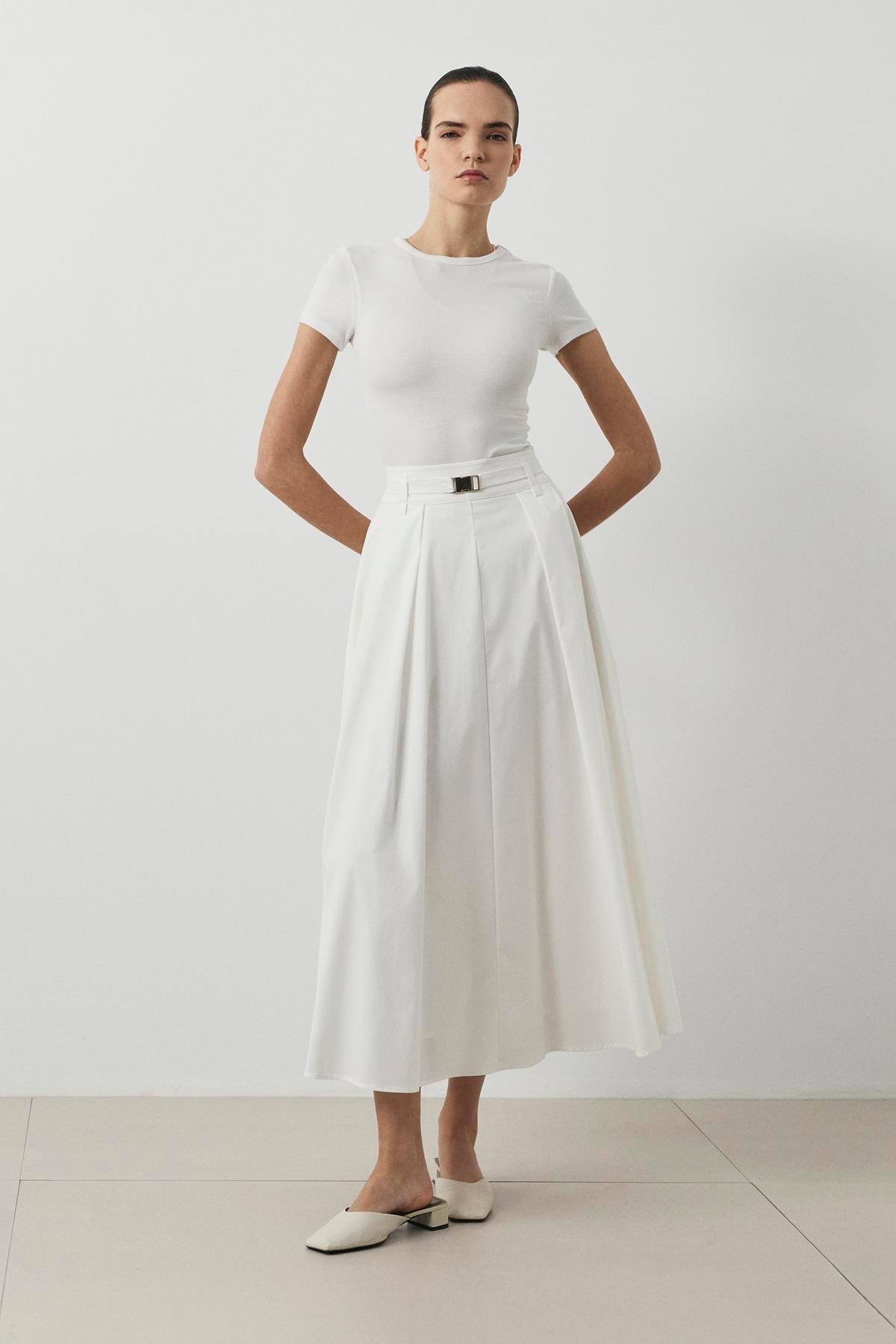 PARİS KOTON ETEK BEYAZ