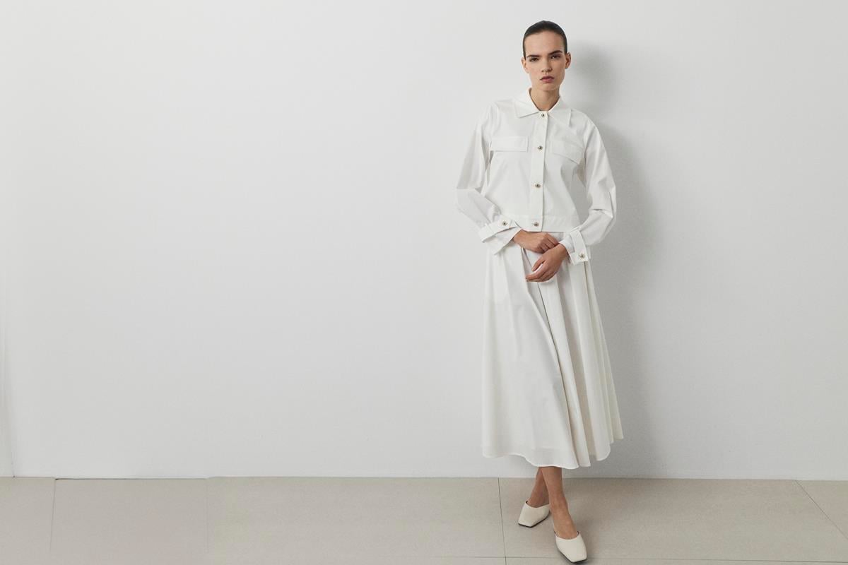 PARİS KOTON ETEK BEYAZ