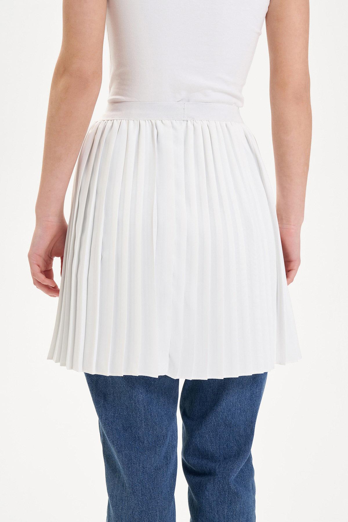 PLİSELİ KREP YARIM İÇLİK BEYAZ