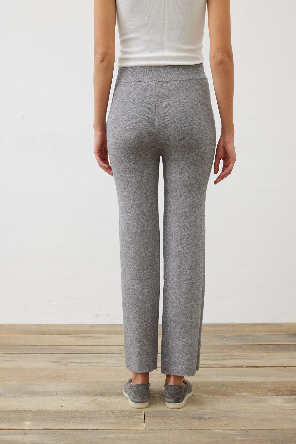 PREMIUM SELECTION KNIT WIDE LEG PANTS GRAY