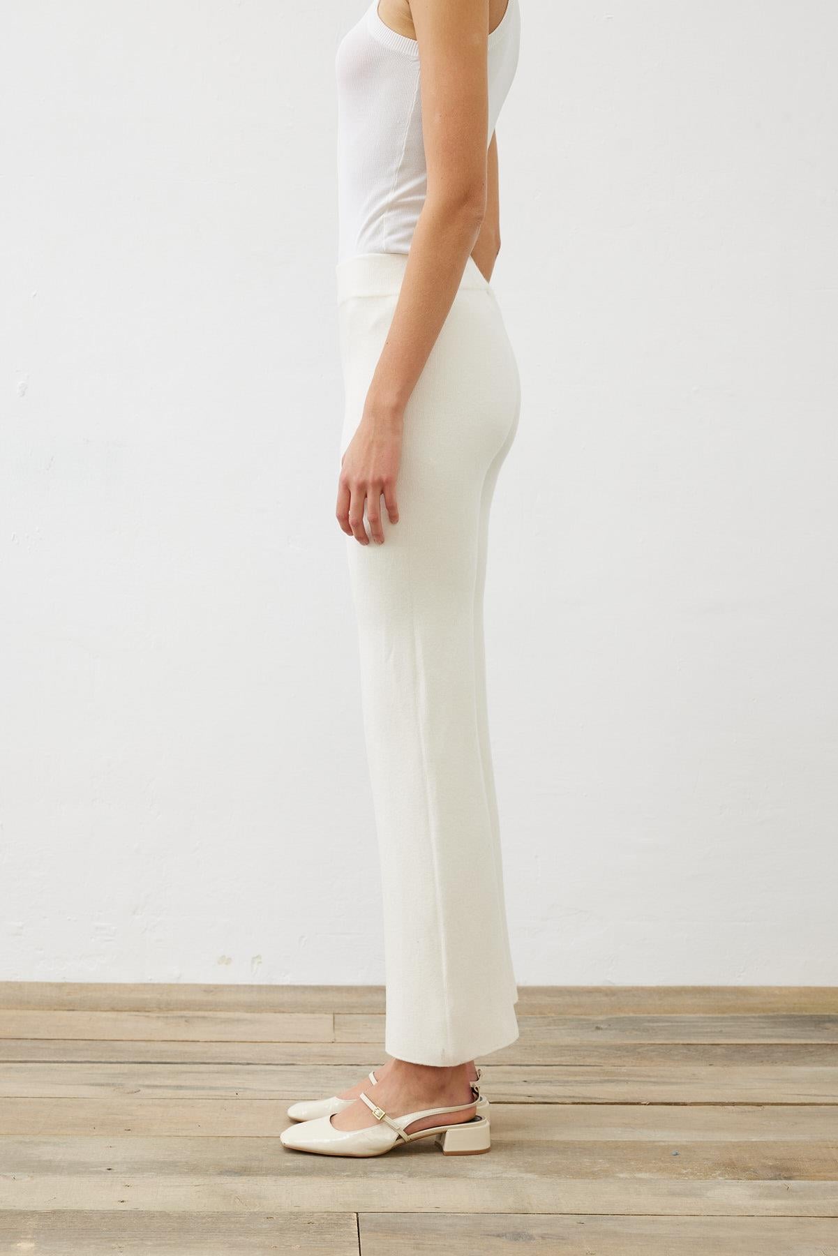 PREMIUM SELECTION TRİKO BOL PAÇA PANTOLON EKRU