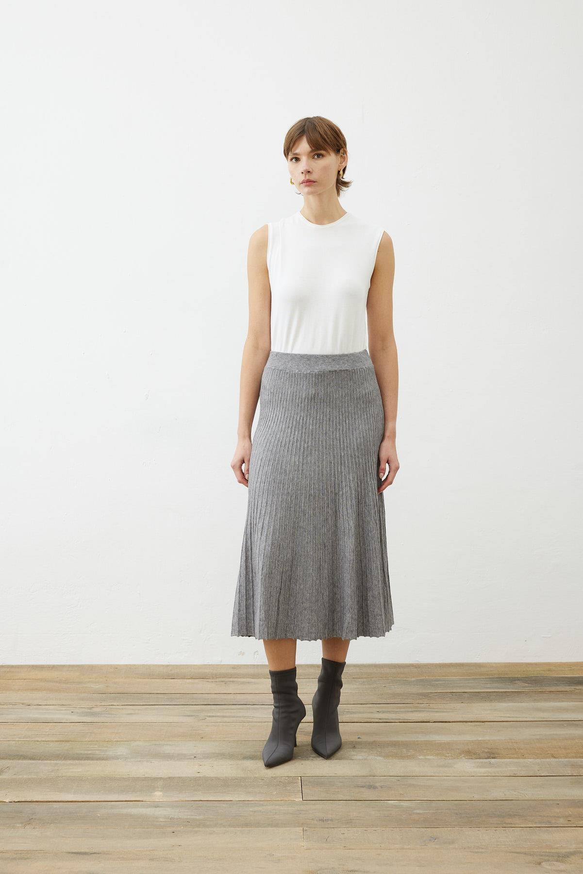 PREMIUM SELECTION TRİKO ETEK GRİ