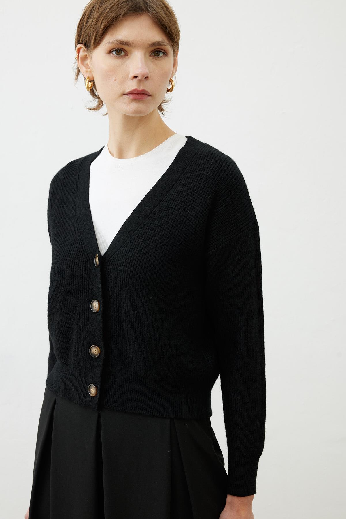 PREMIUM SELECTION V YAKA TRİKO HIRKA SİYAH