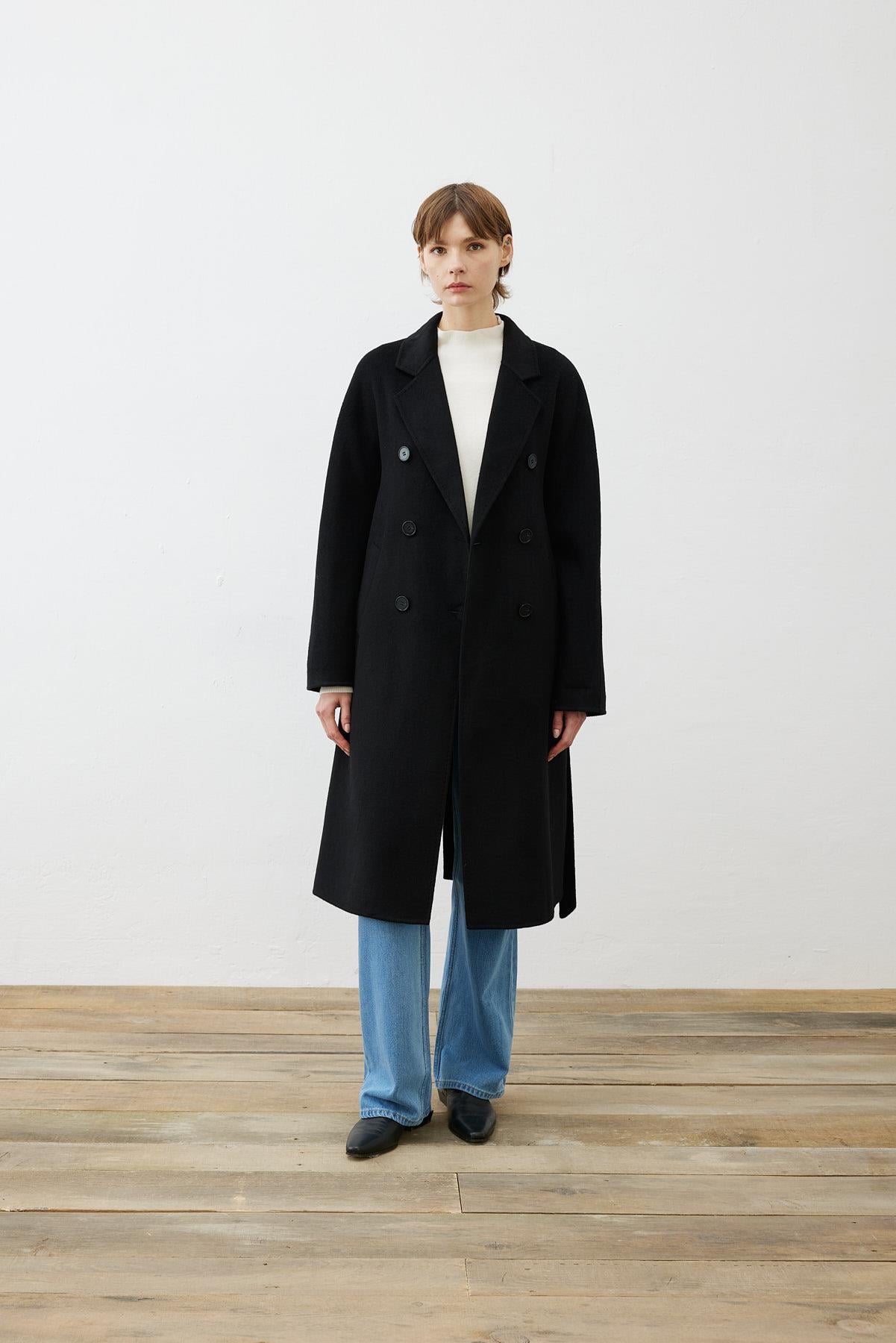 PREMIUM SELECTION YÜN KAŞMİR KRUVAZE KABAN SİYAH