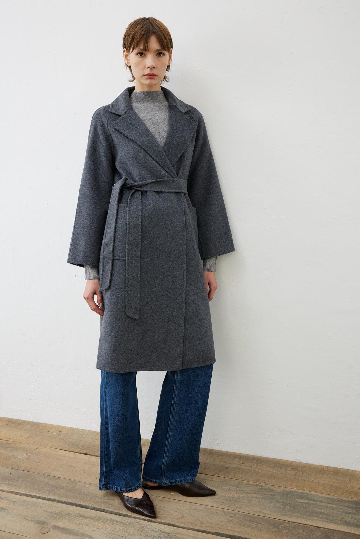 PREMIUM SELECTION WOOL CASHMERE OVERSIZE COAT GRAY