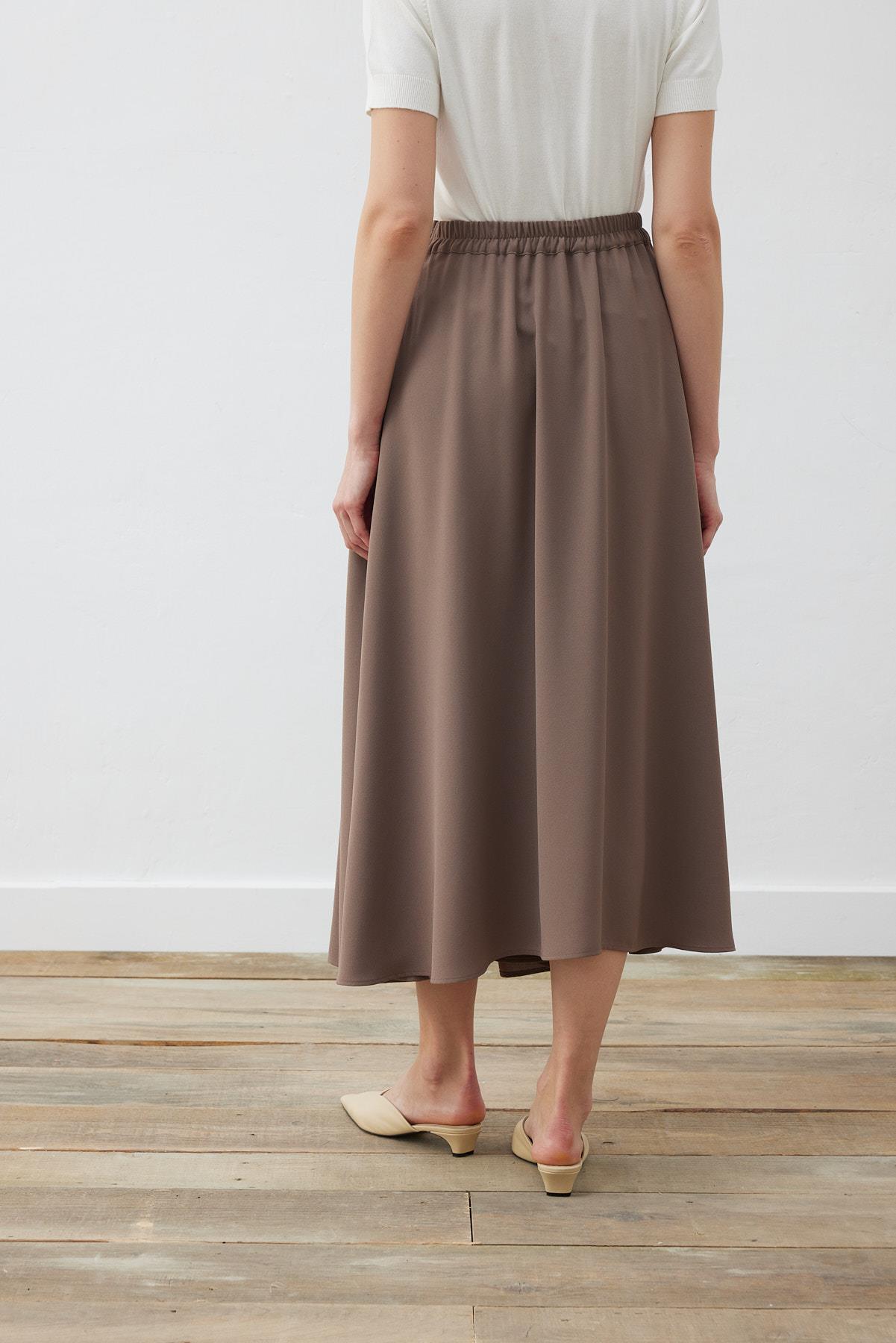 RINA CREPE PLEATED SKIRT ETOUPE