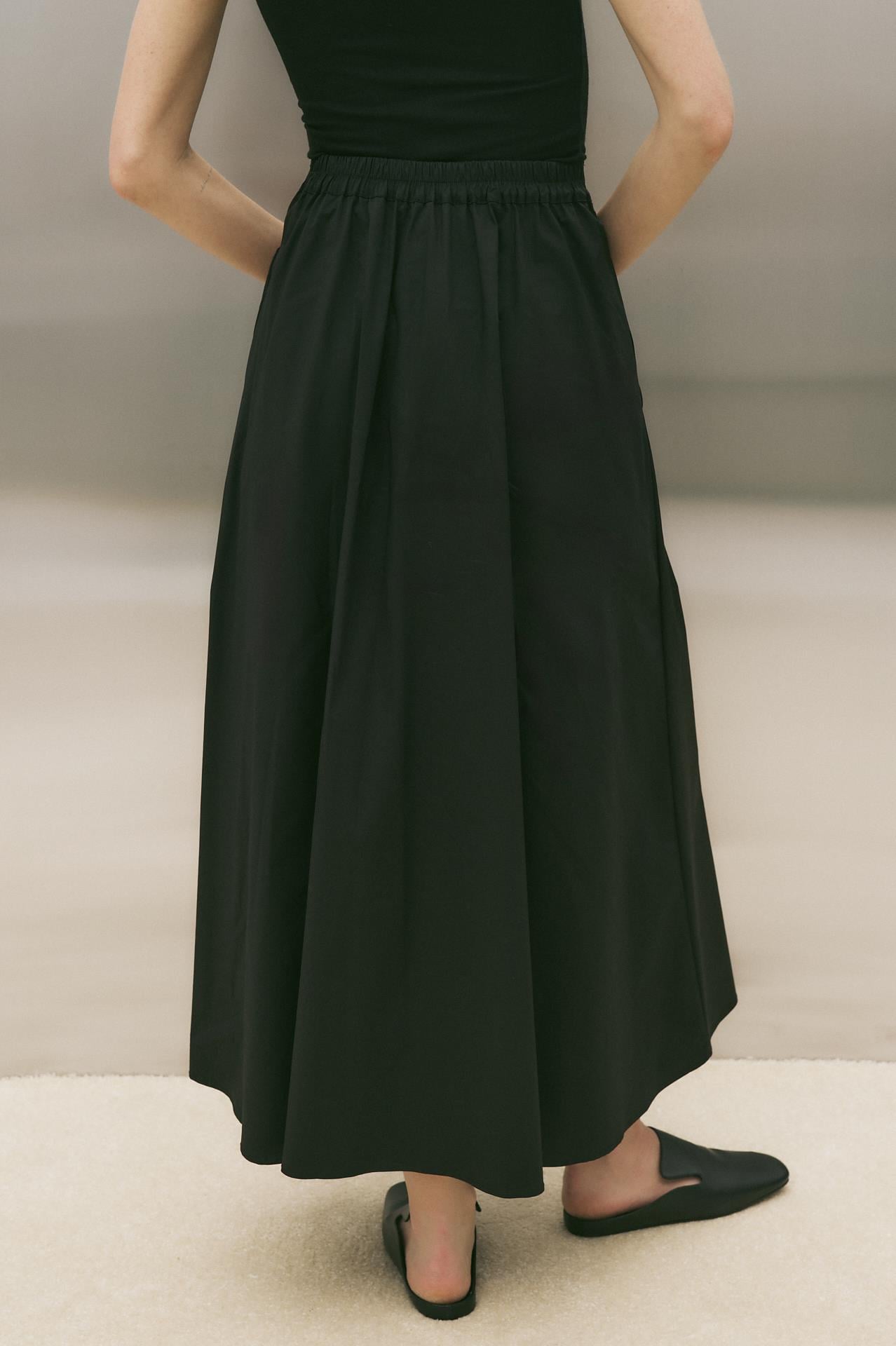 SALSA PAPER TOUCH PİLELİ KOTON ETEK SİYAH