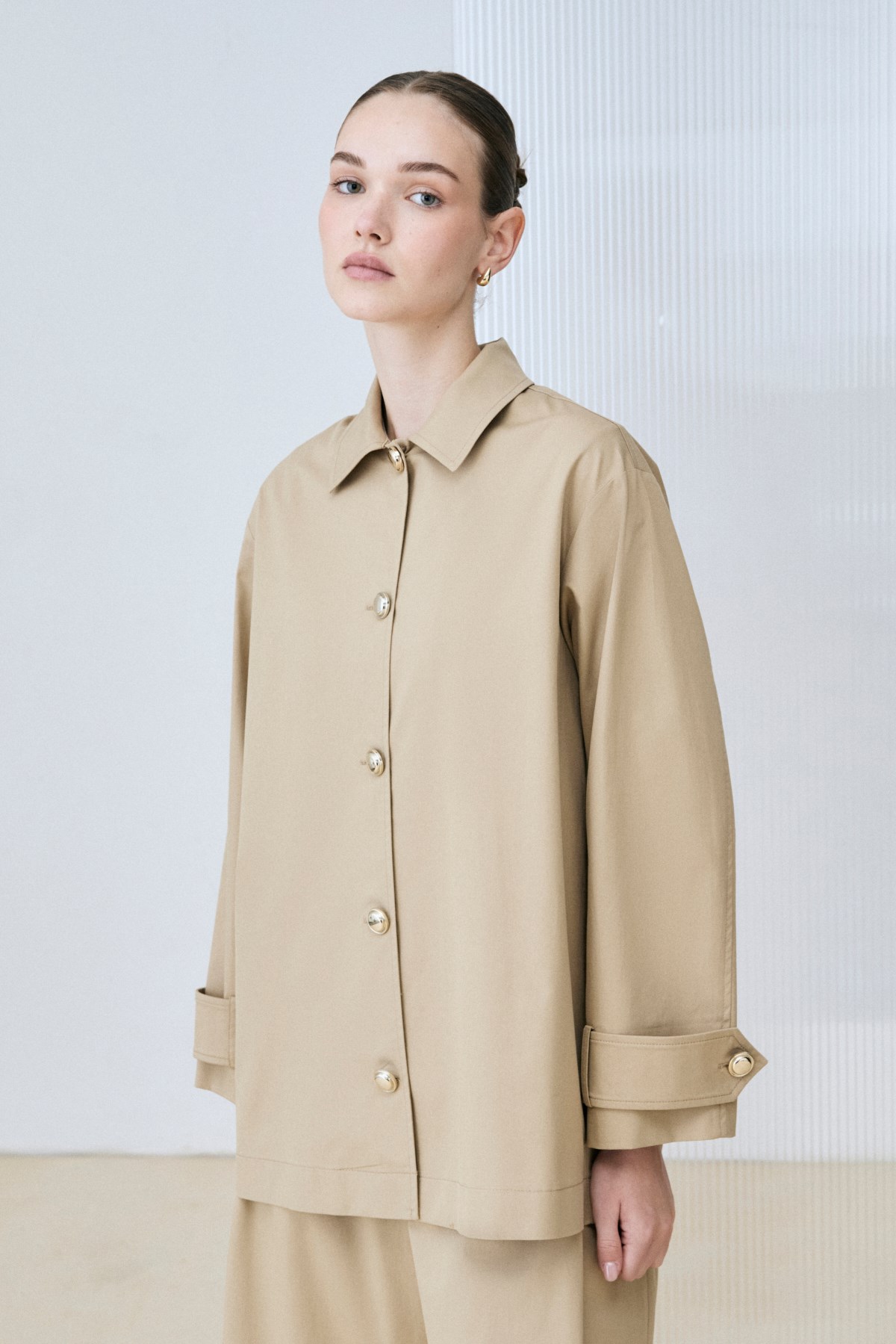 SANDA GOLD DÜĞMELİ CEKET PANTOLON TAKIM CAMEL