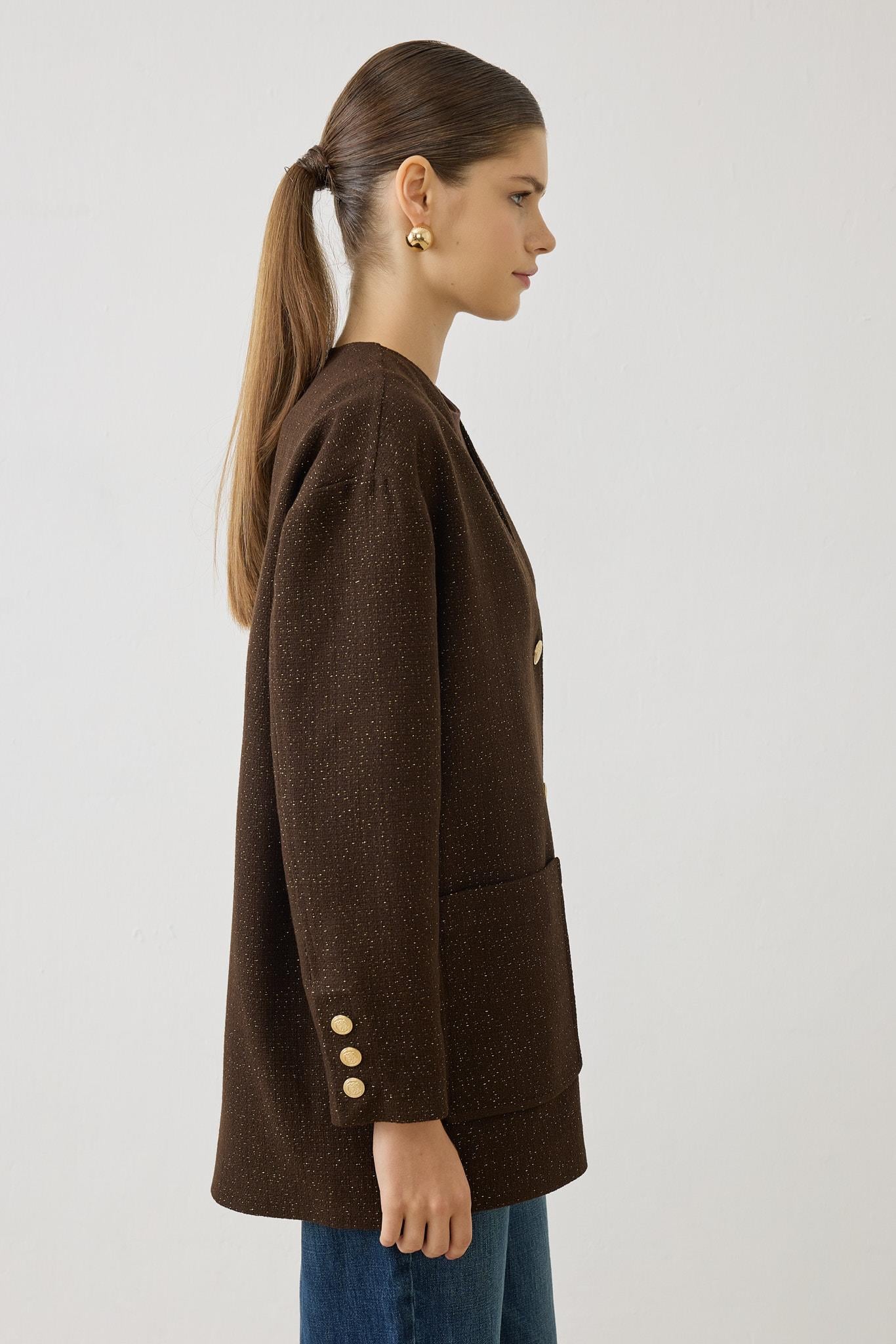 SAVIN TWEED JACKET BROWN