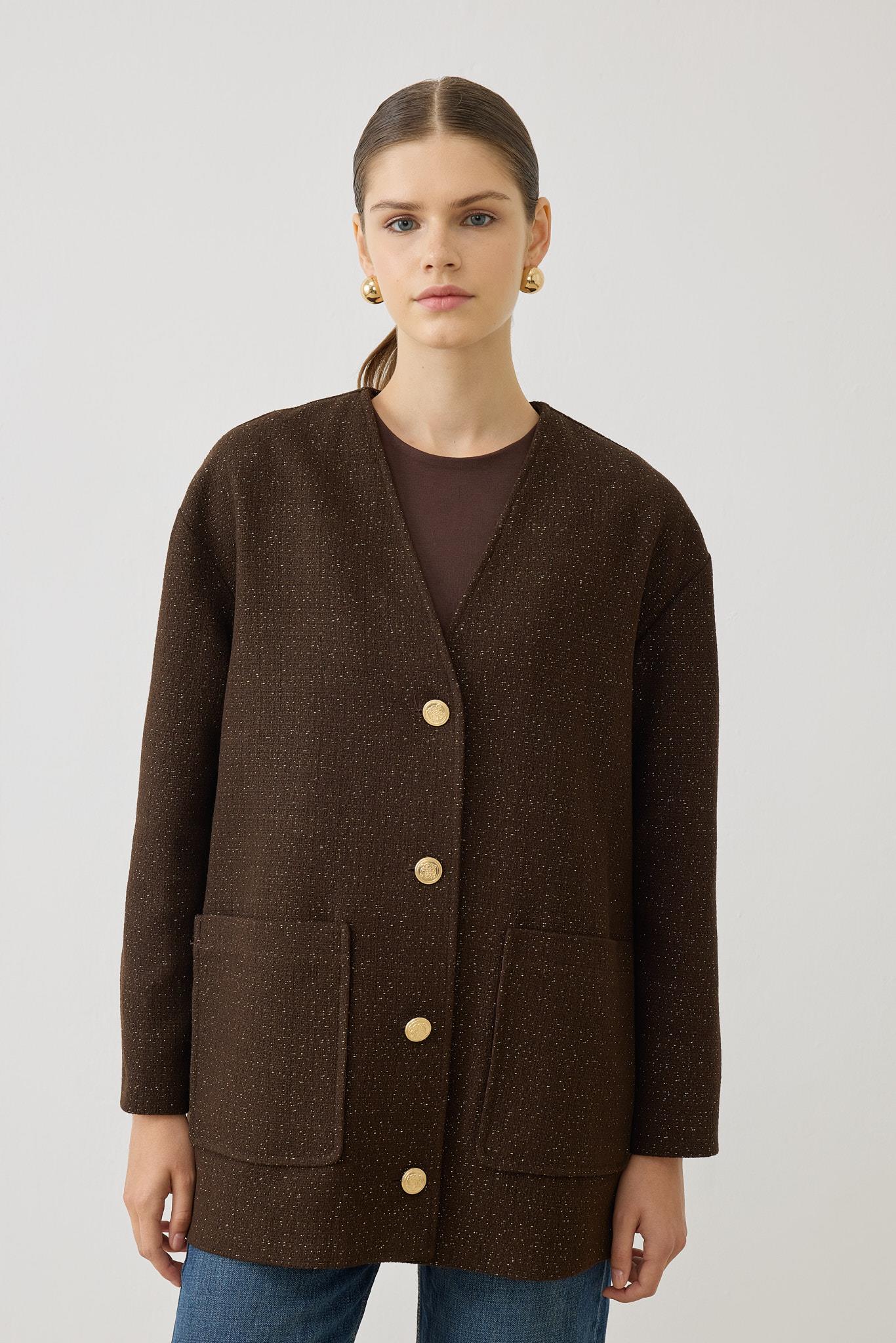 SAVIN TWEED JACKET BROWN