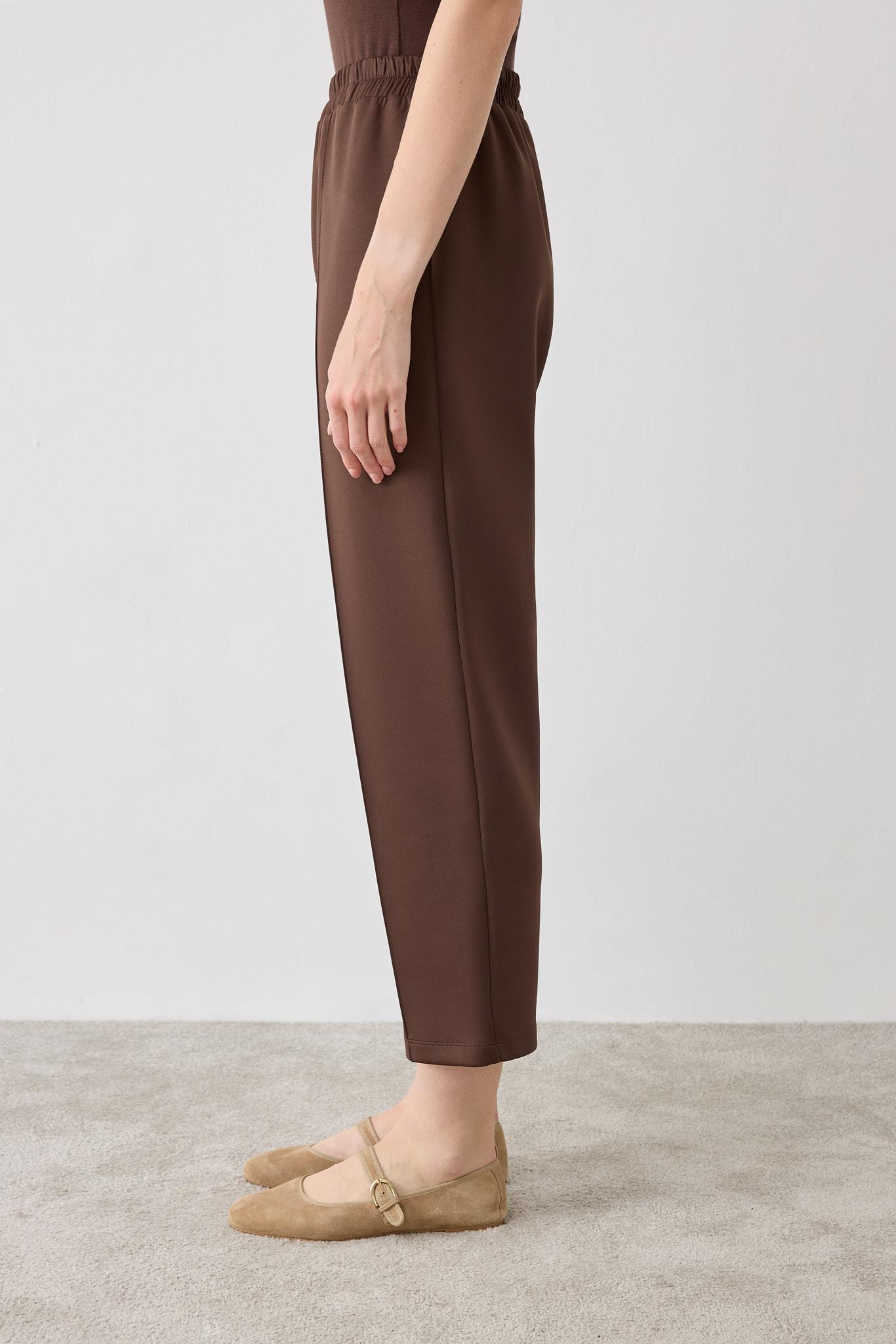 SCUBA OVERSIZE LINE DETAILED PANTS DARK BROWN