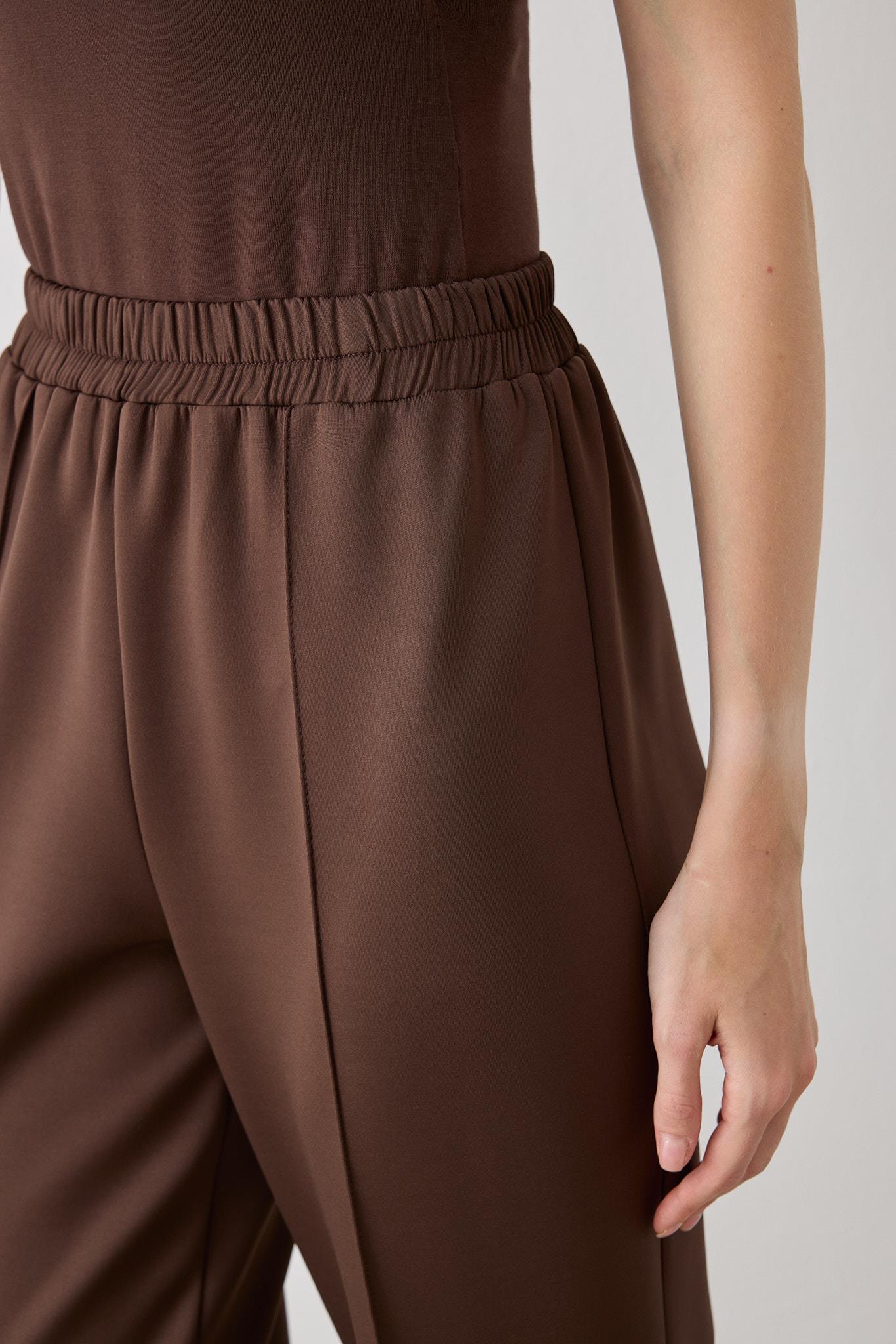 SCUBA OVERSIZE LINE DETAILED PANTS DARK BROWN