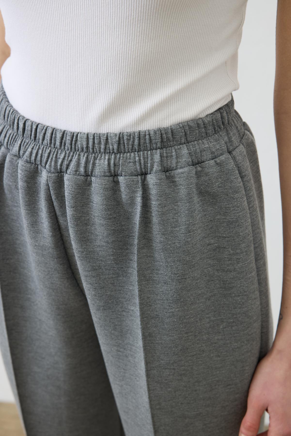 SCUBA OVERSIZE STRIPED PANTS GRAY MELANGE