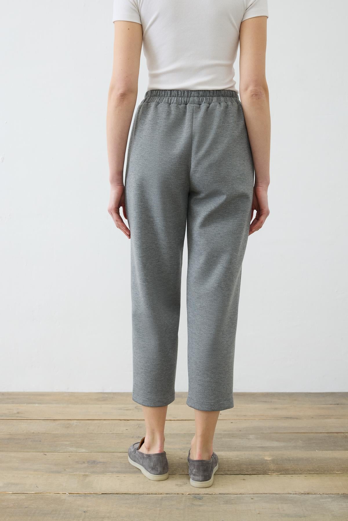 SCUBA OVERSIZE STRIPED PANTS GRAY MELANGE
