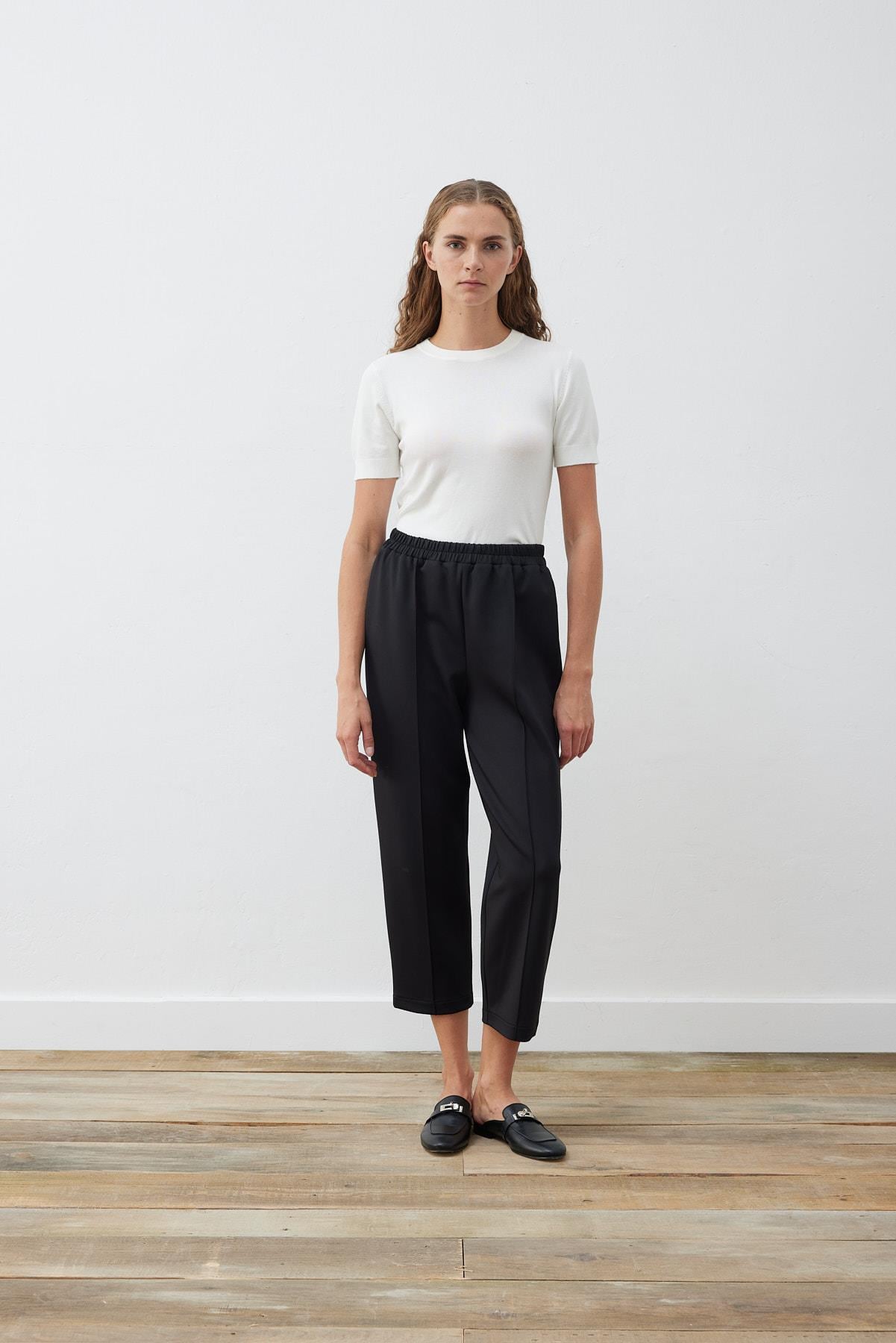 SCUBA OVERSIZE STRIPED PANTS BLACK