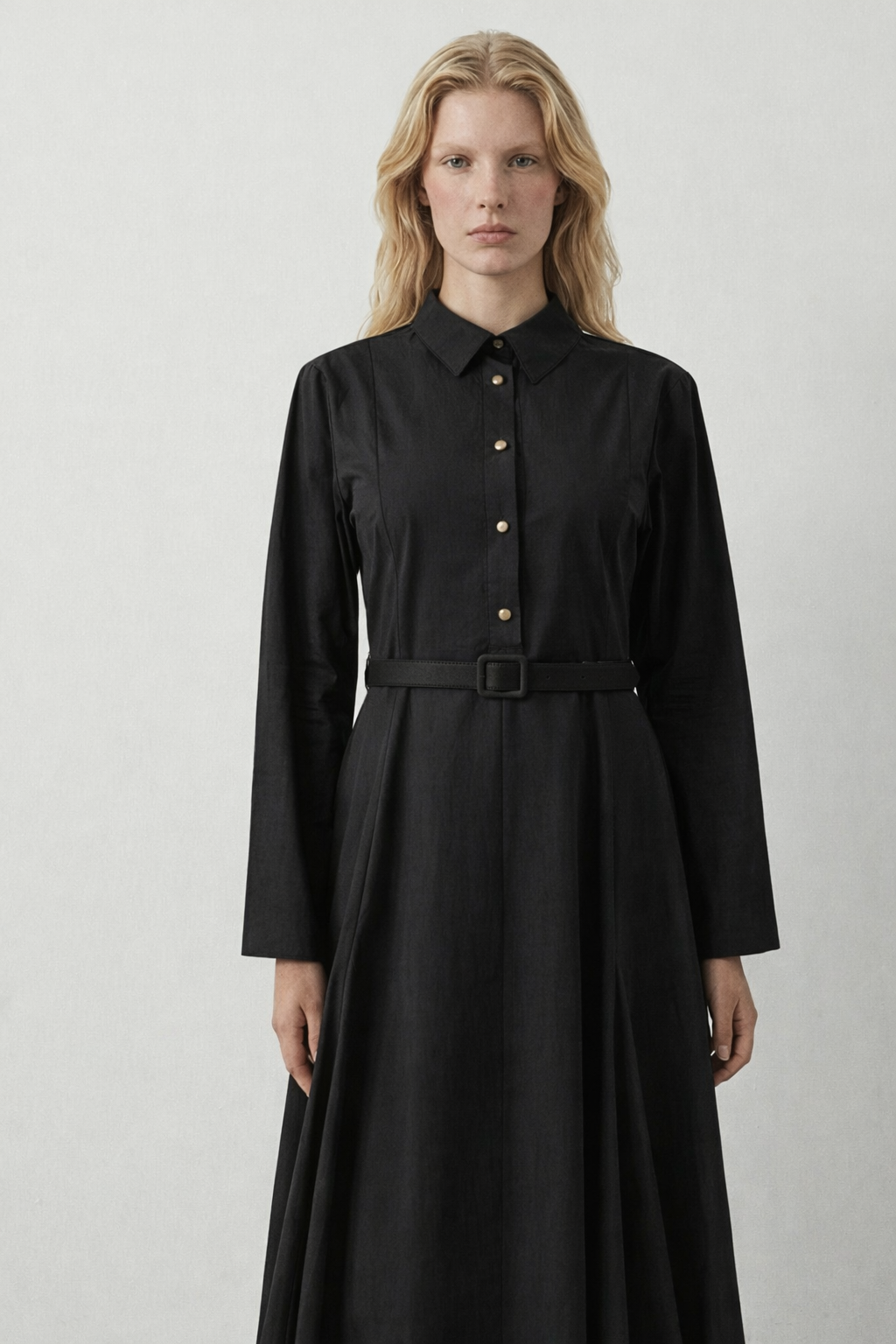 SELENE KOTON ELBİSE SİYAH