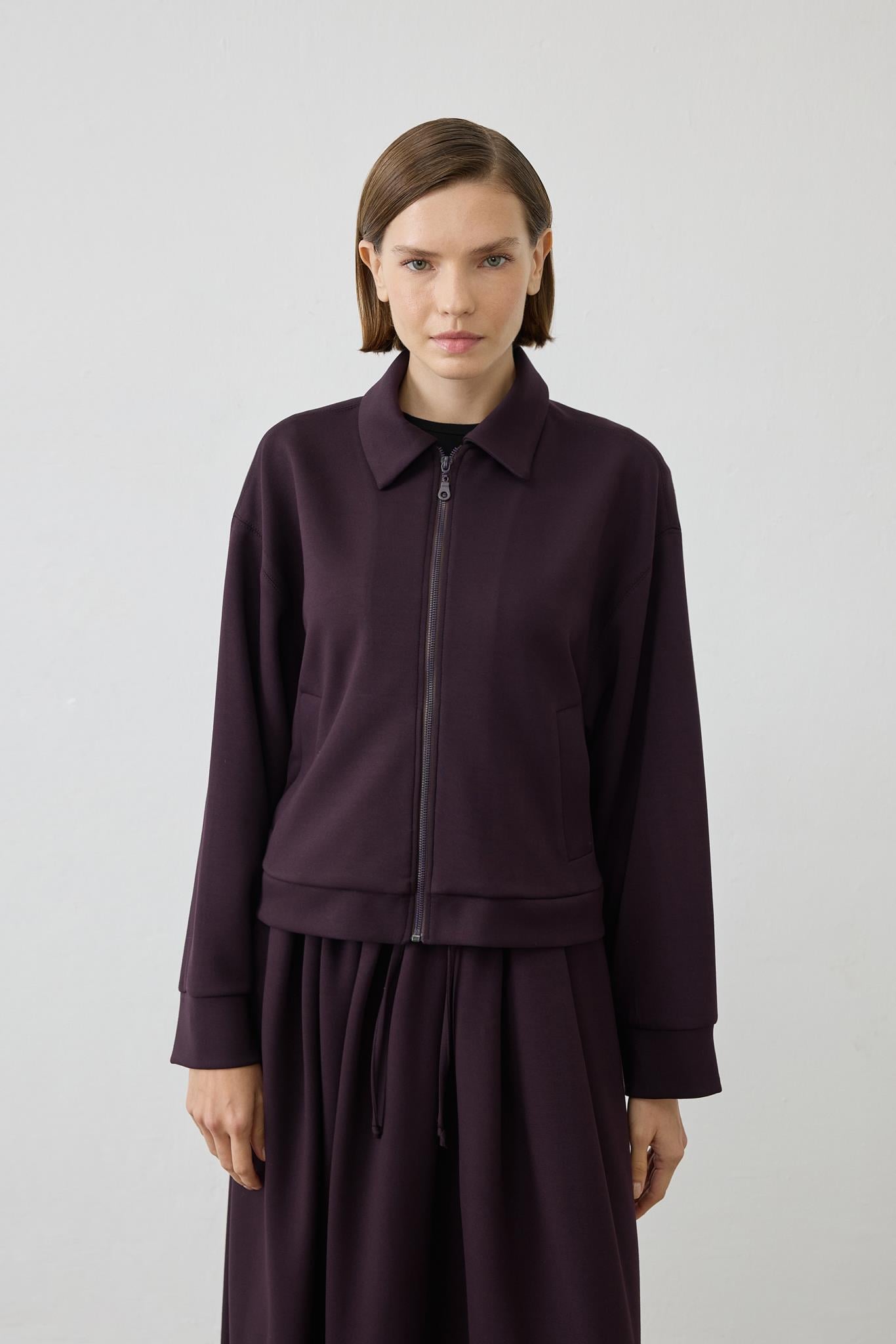 SERENA KNIT SKIRT SET BURGUNDY