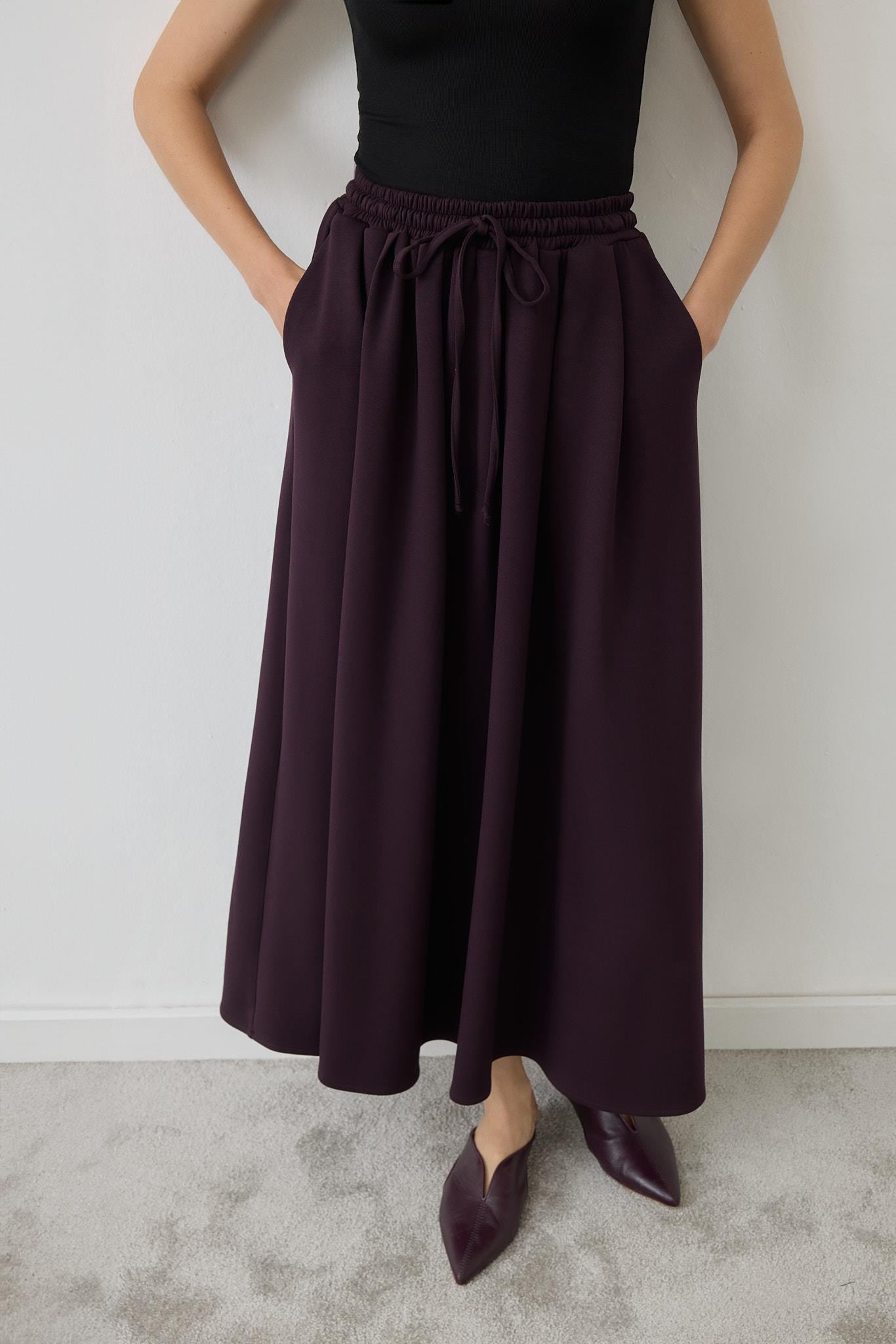 SERENA KNIT SKIRT SET BURGUNDY