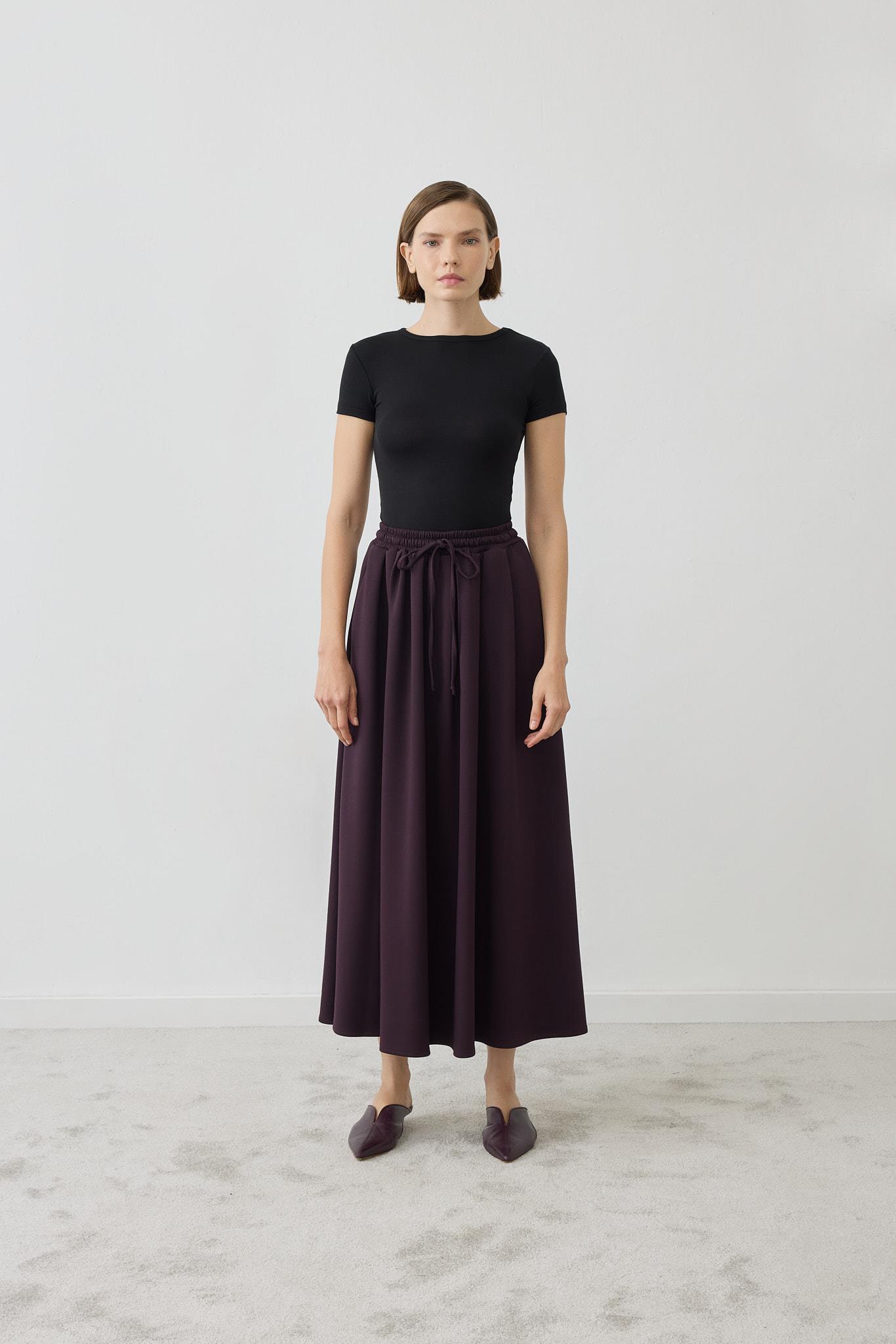 SERENA KNIT SKIRT SET BURGUNDY