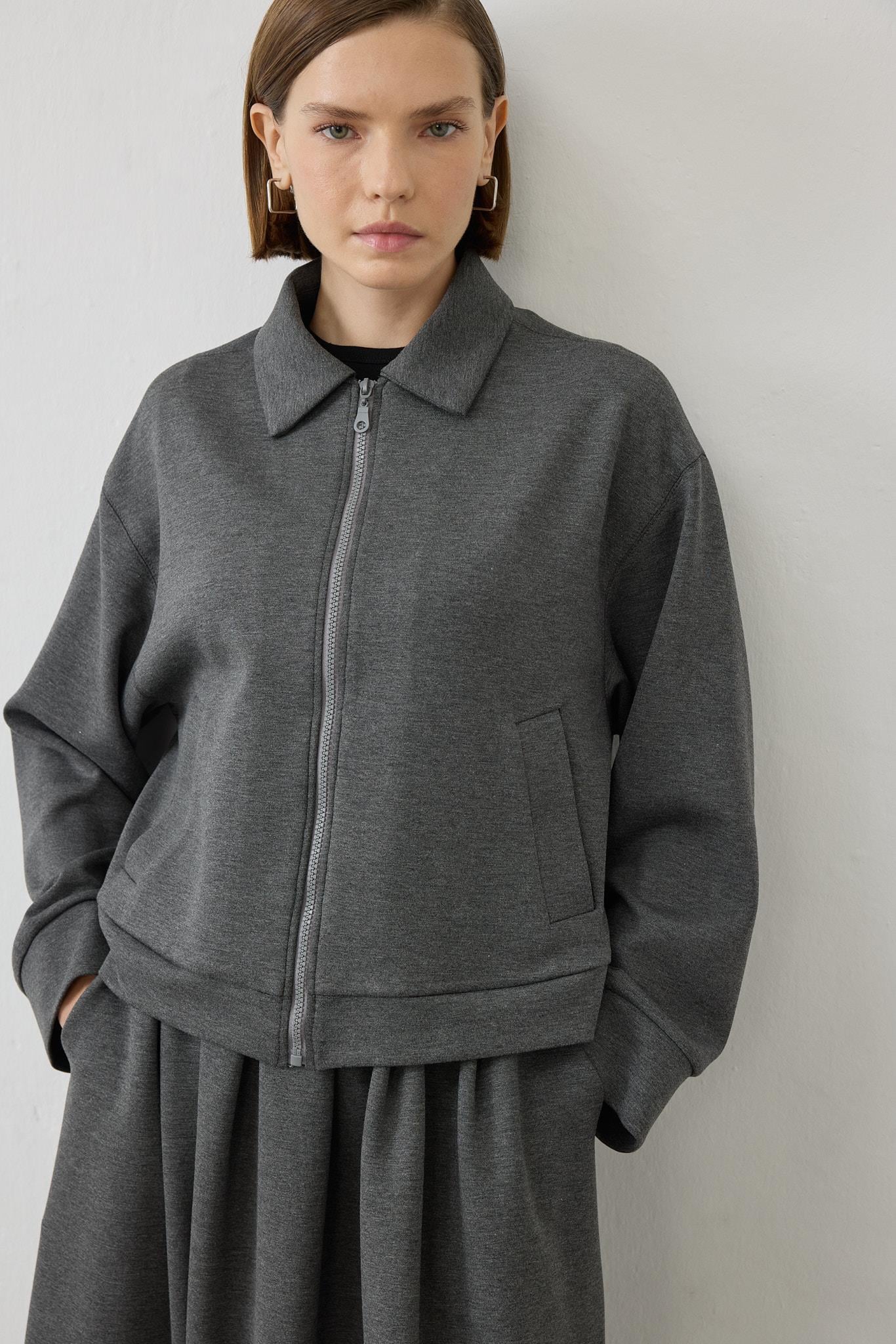 SERENA ÖRME ETEKLİ TAKIM GRİ