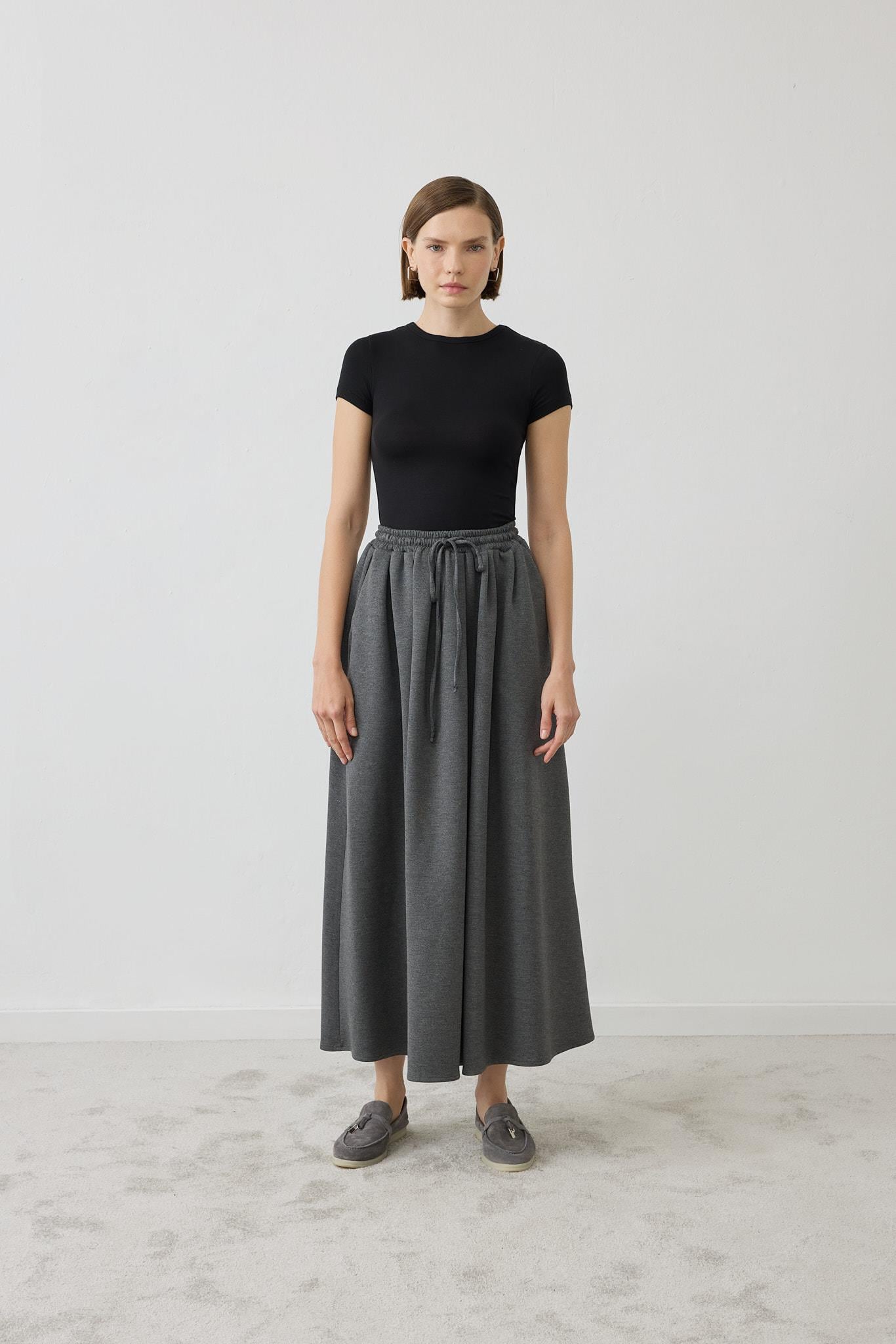 SERENA ÖRME ETEKLİ TAKIM GRİ