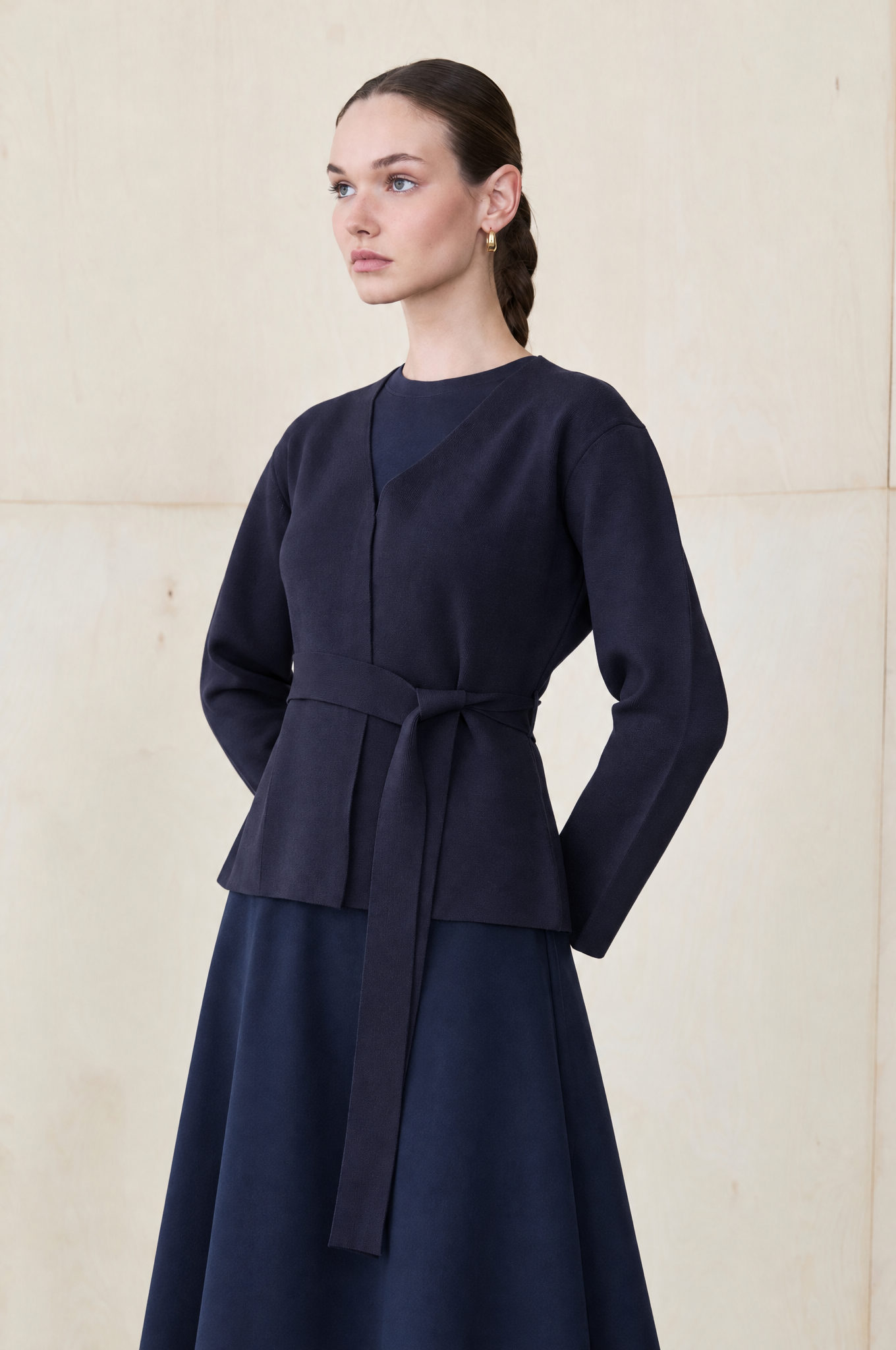 SIMA RAYON KNITWEAR JACKET NAVY BLUE