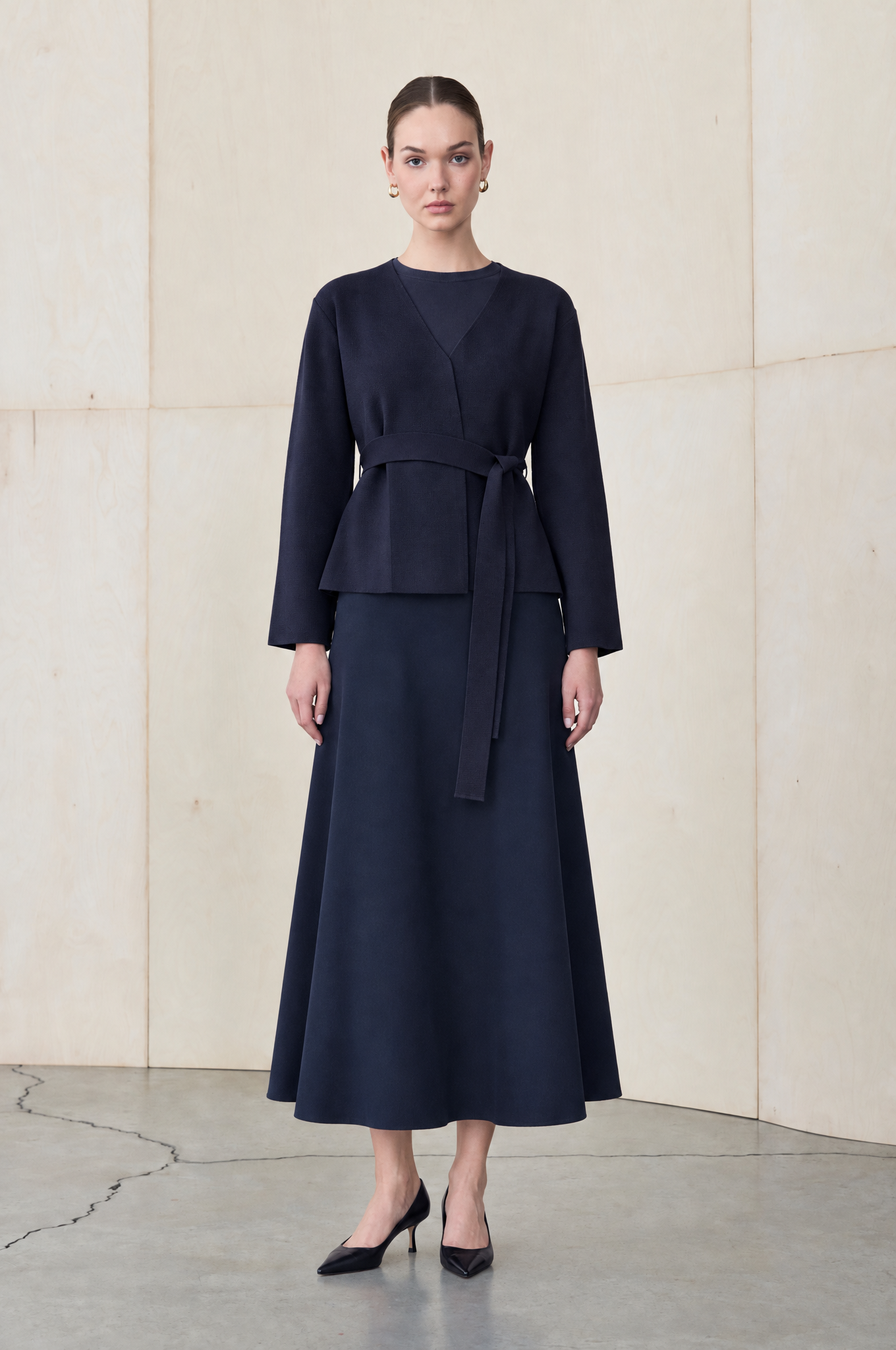 SIMA RAYON KNITWEAR JACKET NAVY BLUE
