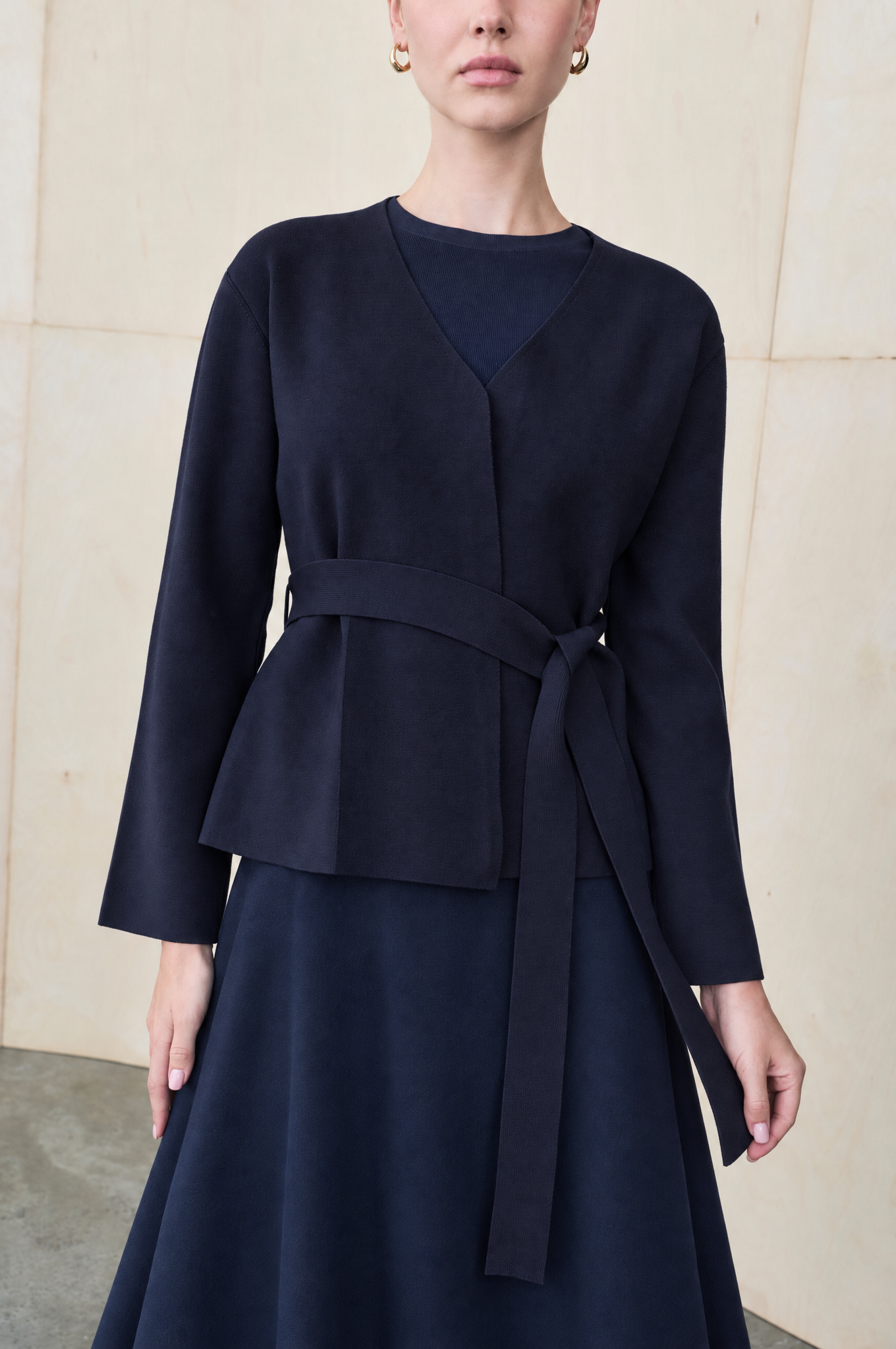 SIMA RAYON KNITWEAR JACKET NAVY BLUE