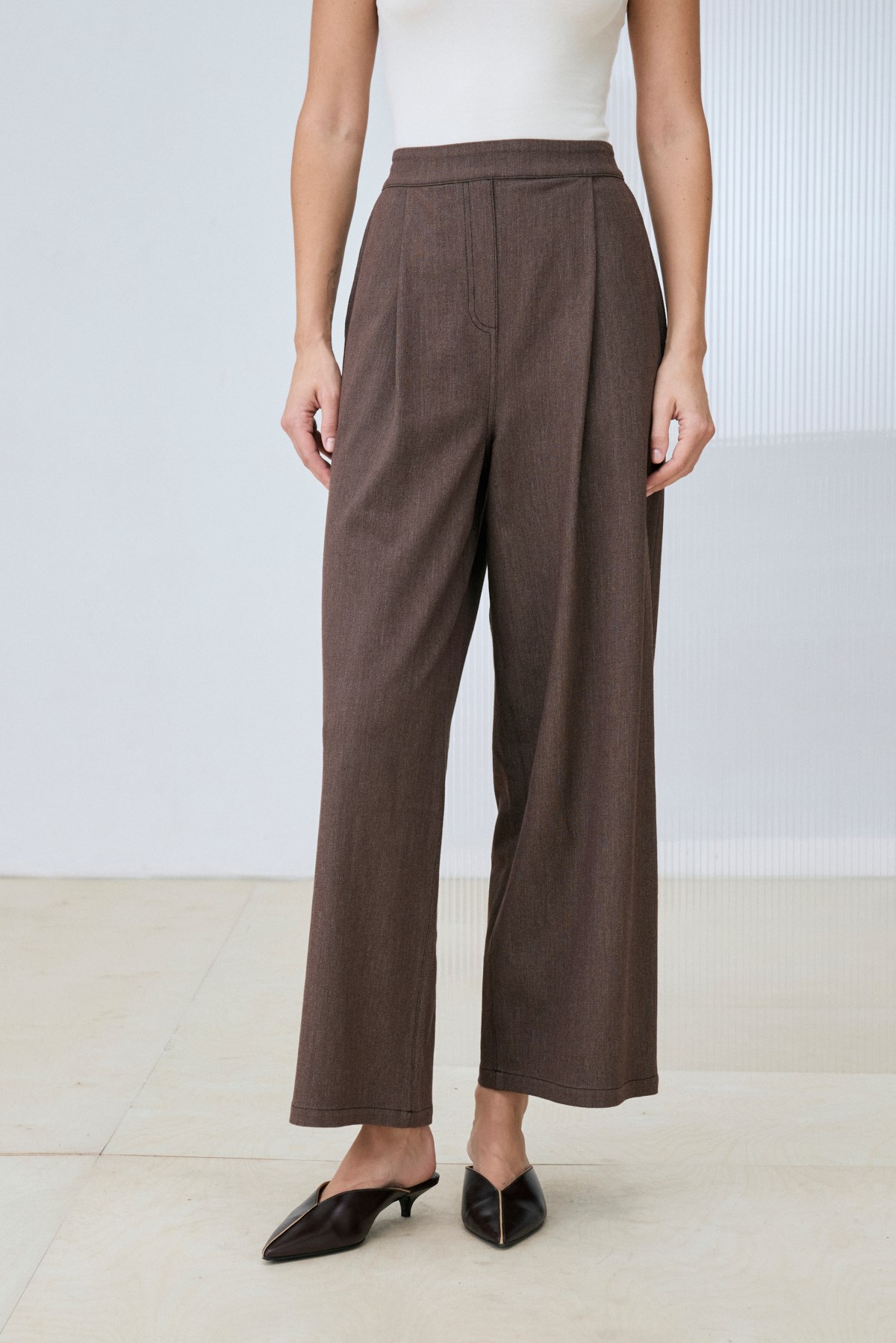 SOREL RAYON DENİM KOT PANTOLON KAHVE