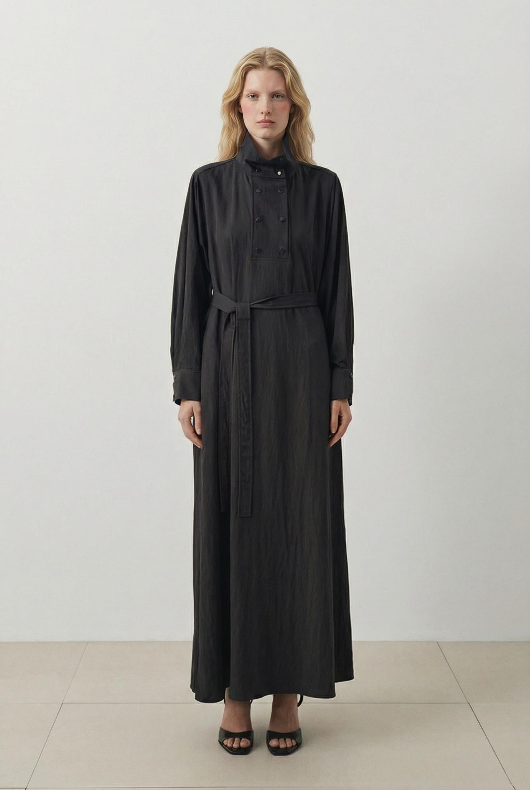 STELA  ÇITÇIT DETAYLI ELBİSE SİYAH