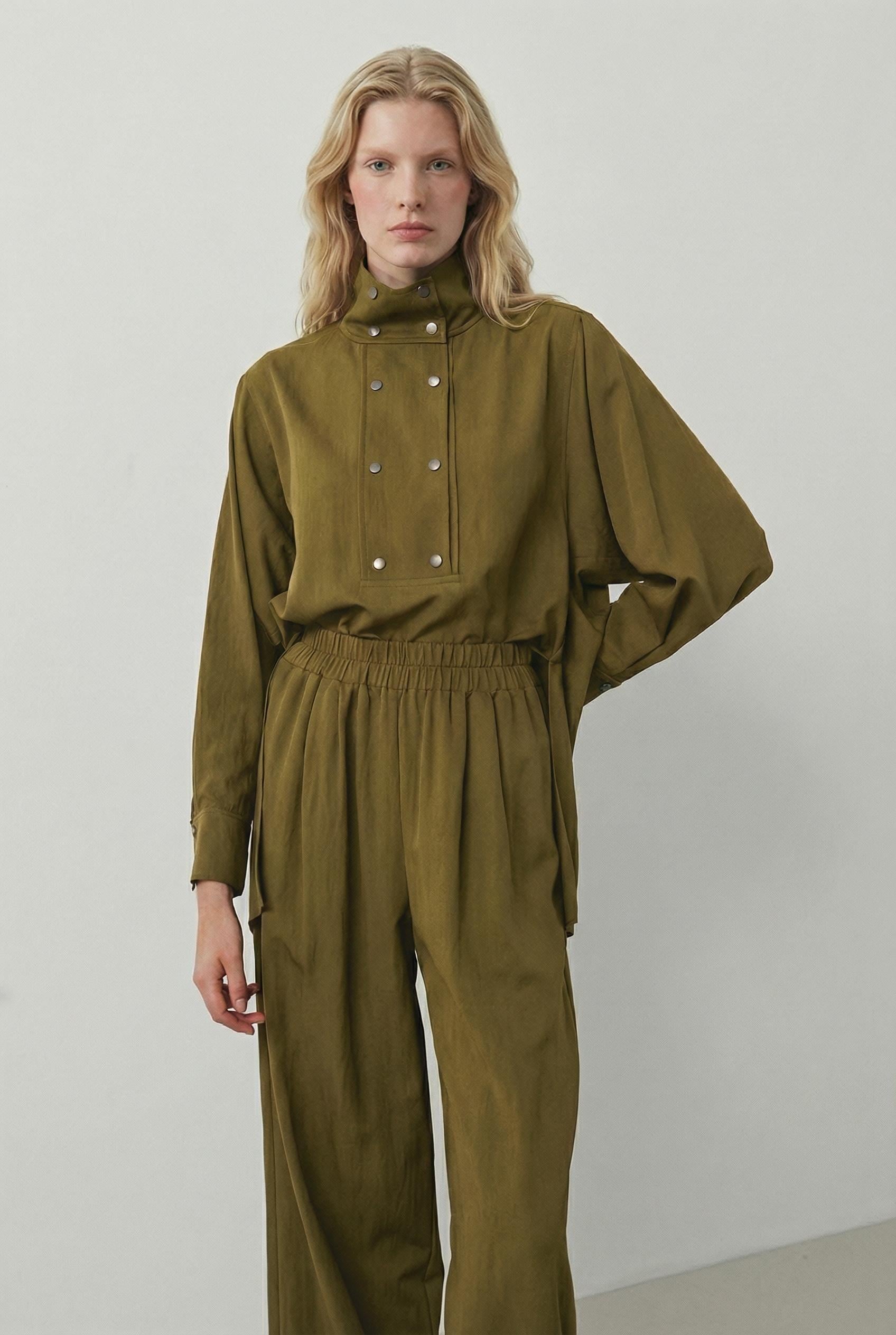 STELA  ÇITÇIT DETAYLI PANTOLON TAKIM YEŞİL