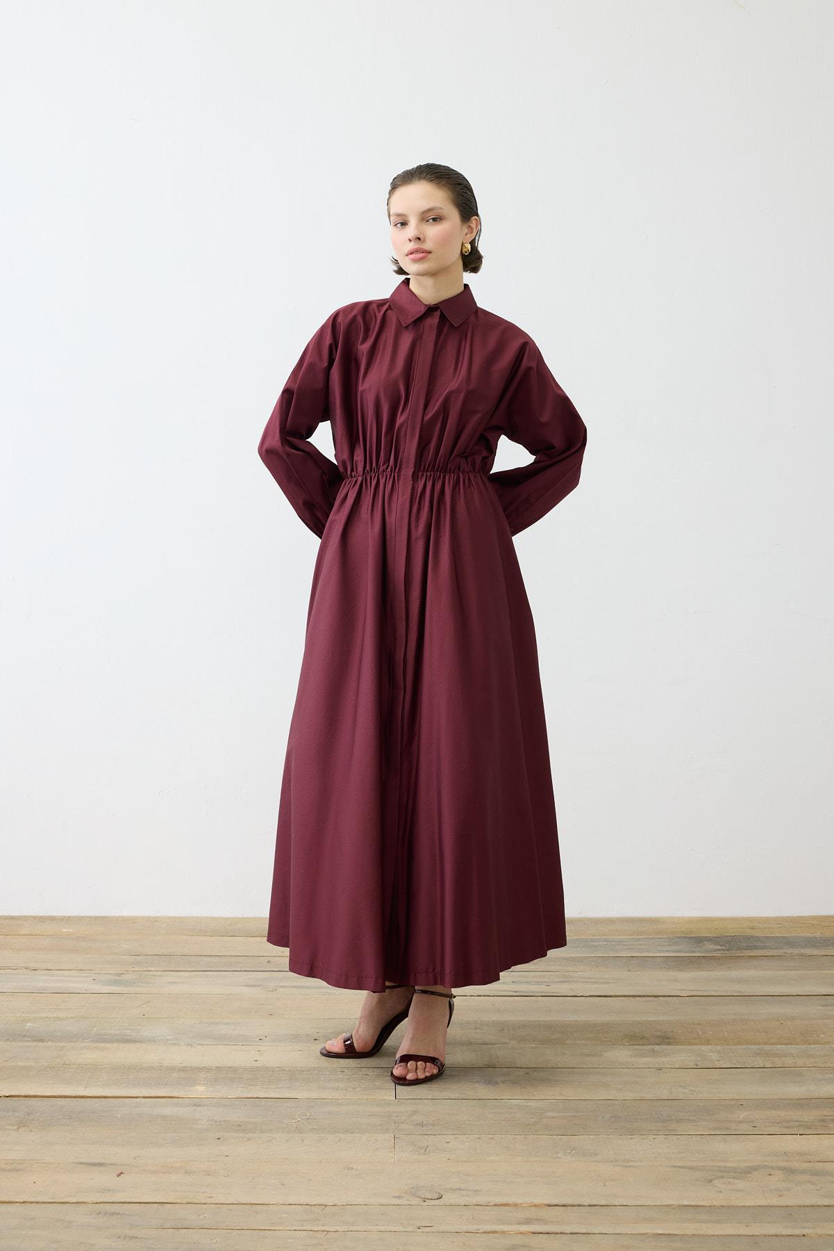 STILA COTTON DRESS BURGUNDY