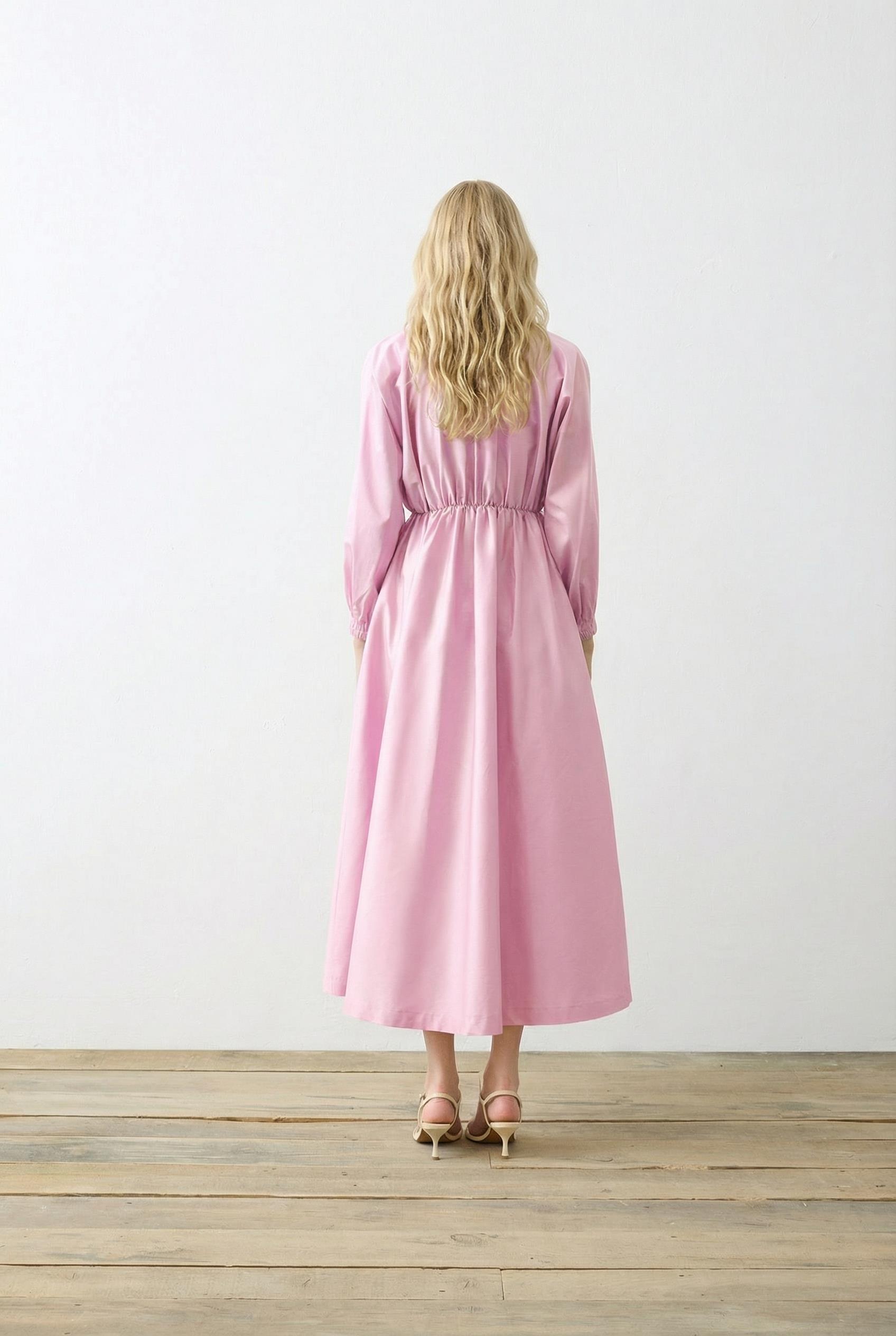 STİLA KOTON ELBİSE PUDRA