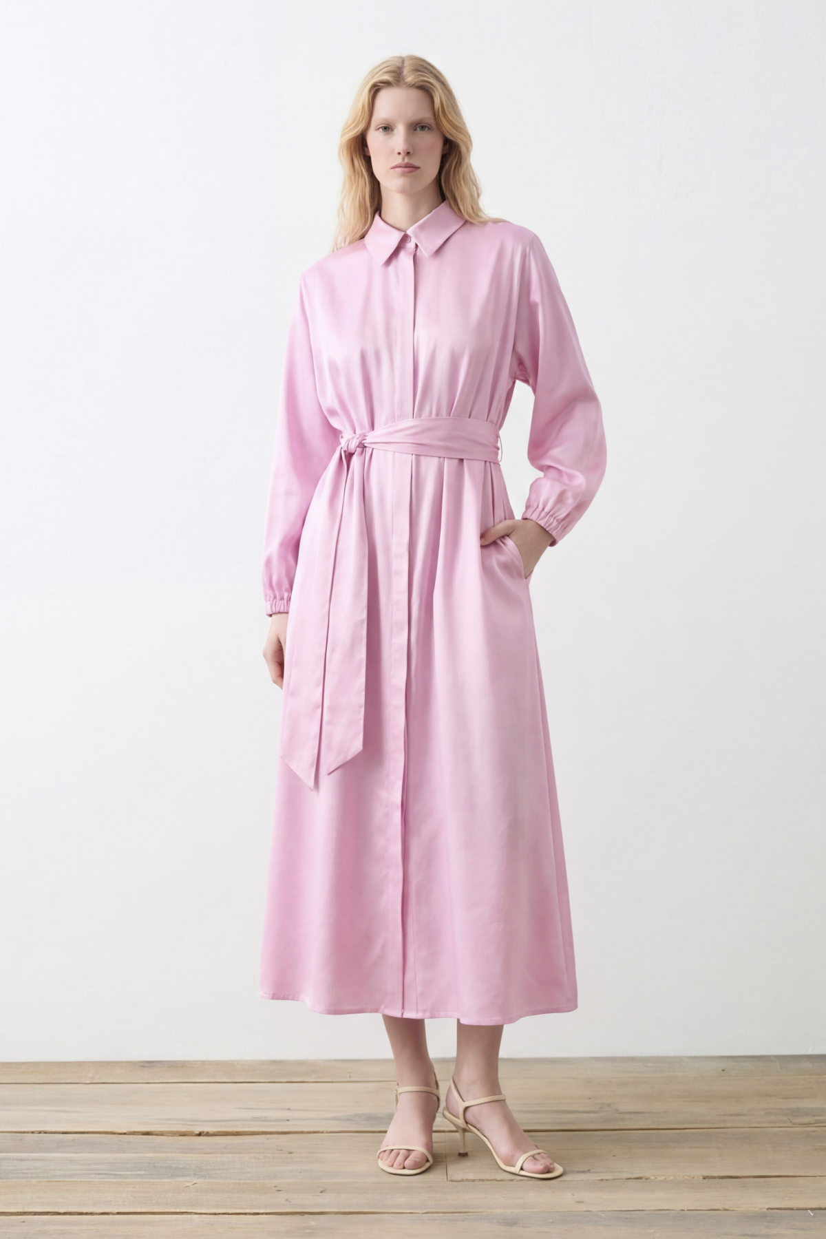 STİLA KOTON ELBİSE PUDRA