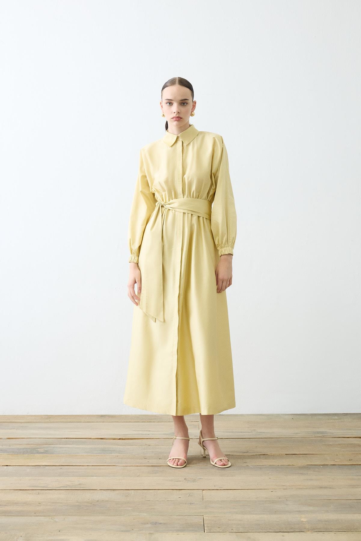 STİLA KOTON ELBİSE SARI