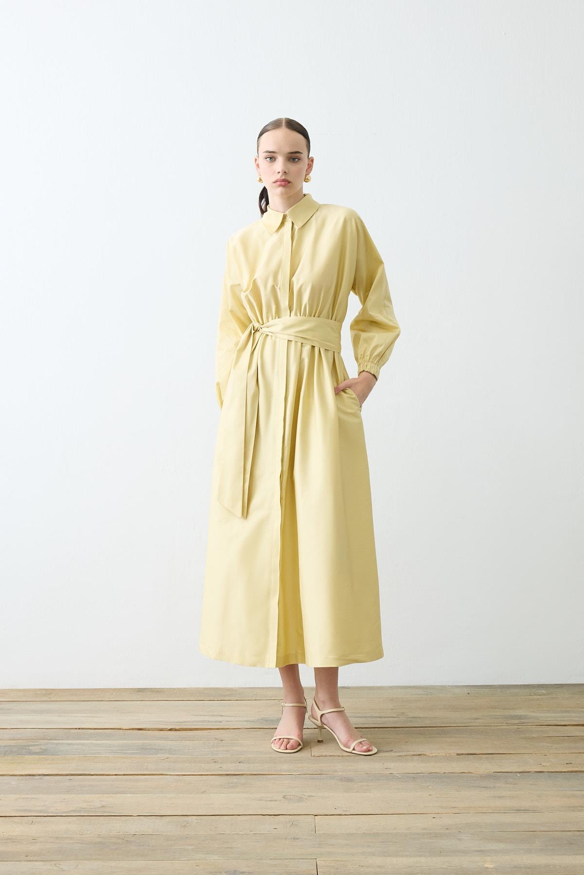 STİLA KOTON ELBİSE SARI