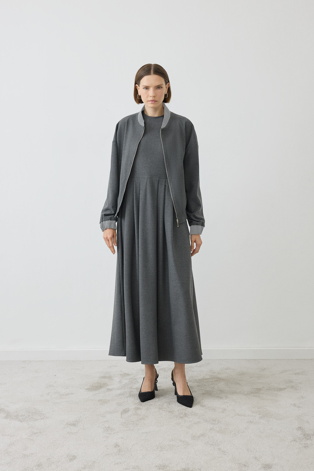VALLE BOMBER JACKET DRESS SET ANTHRACITE