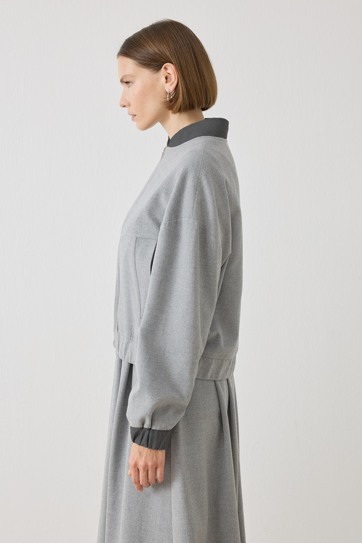 VALLE BOMBER JACKET DRESS SET GRAY