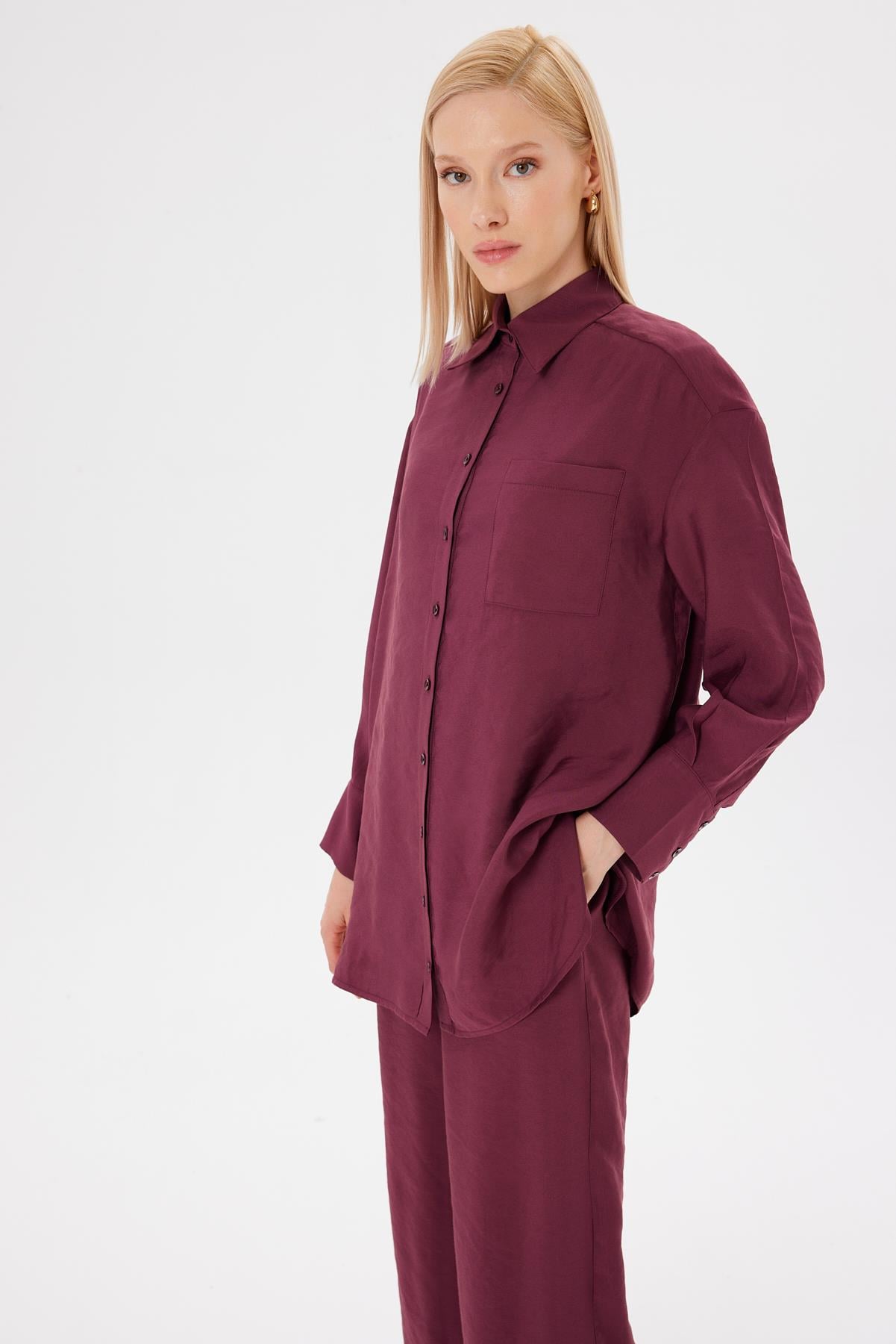 VERA PANTS SET BURGUNDY