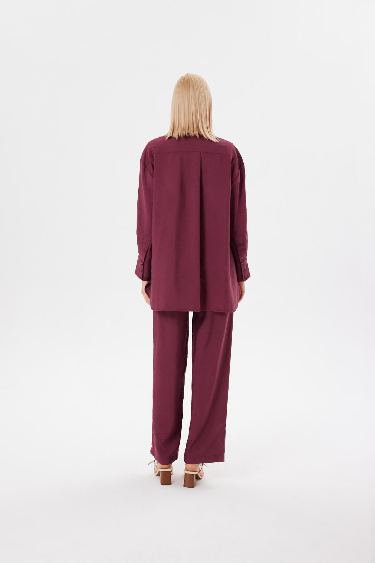 VERA PANTS SET BURGUNDY