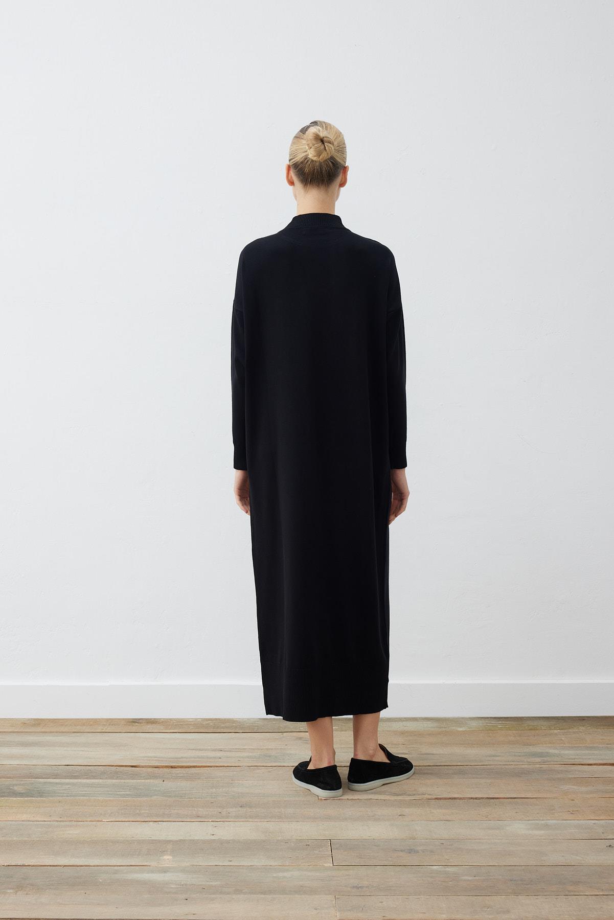 VOLETA MERCERIZED KNIT DRESS BLACK