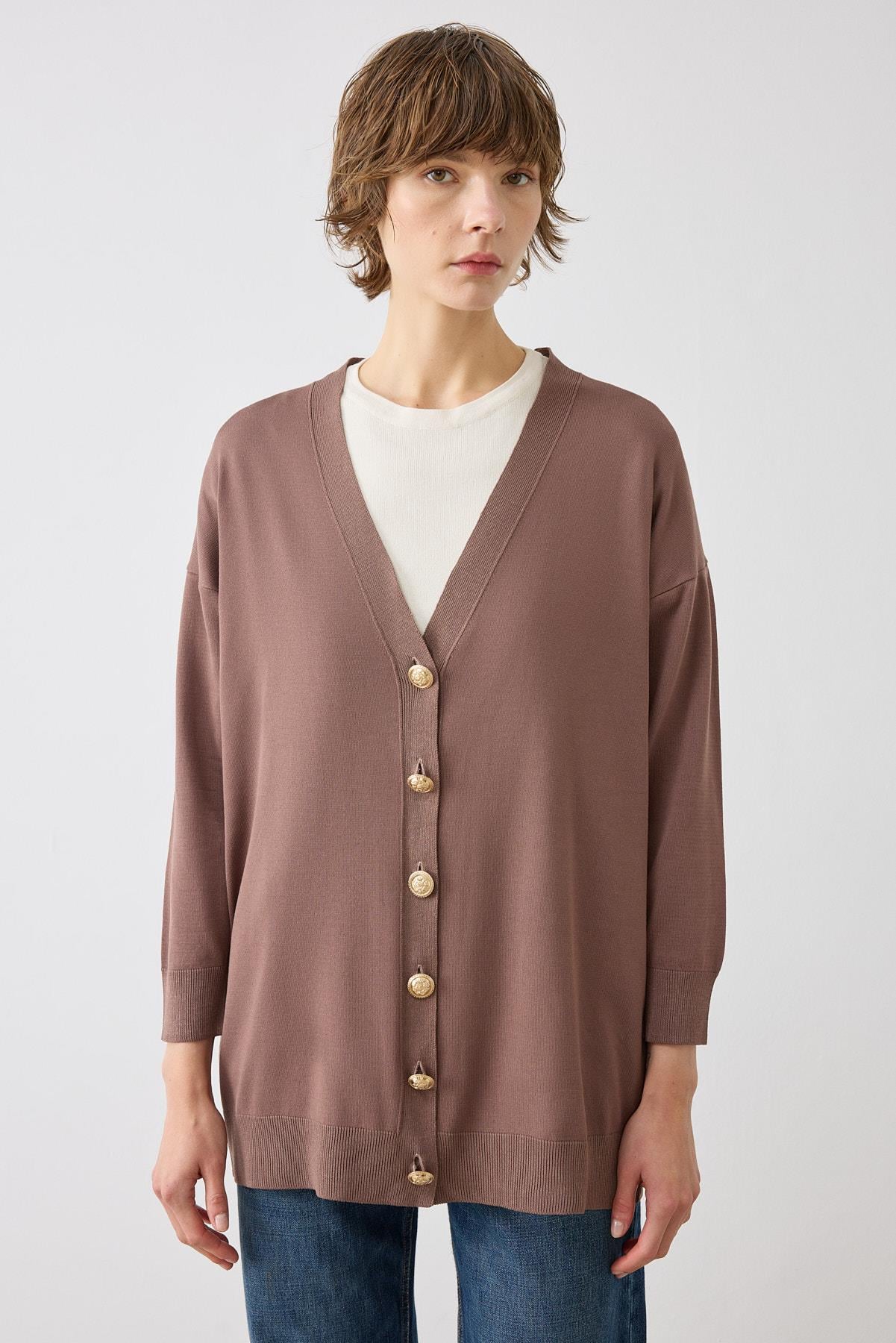 VOLETA MERSERİZE VISKON TRIKO KOLEJ HIRKA KAHVE