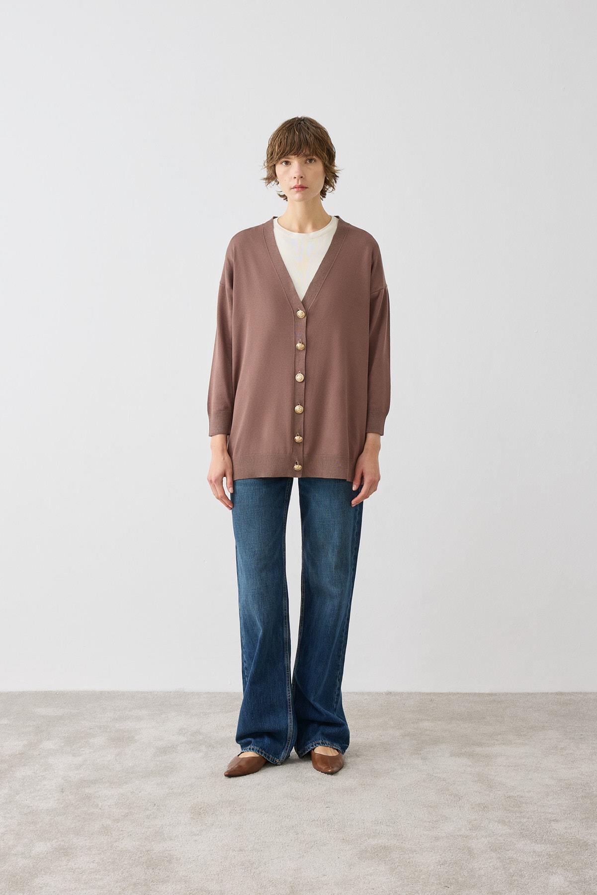 VOLETA MERSERİZE VISKON TRIKO KOLEJ HIRKA KAHVE