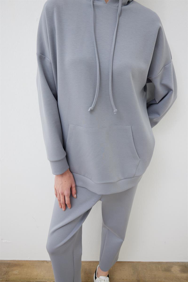ACTIVE MODAL HODDIE PANTOLONLU TAKIM GRİ