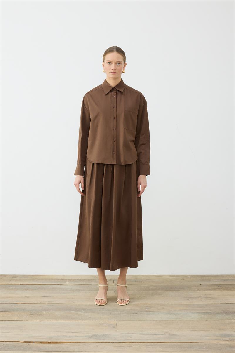 ADEN OVAL SHIRT BROWN