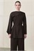 ALVIA SHAWL DETAILED JACKET PANTS SET BROWN